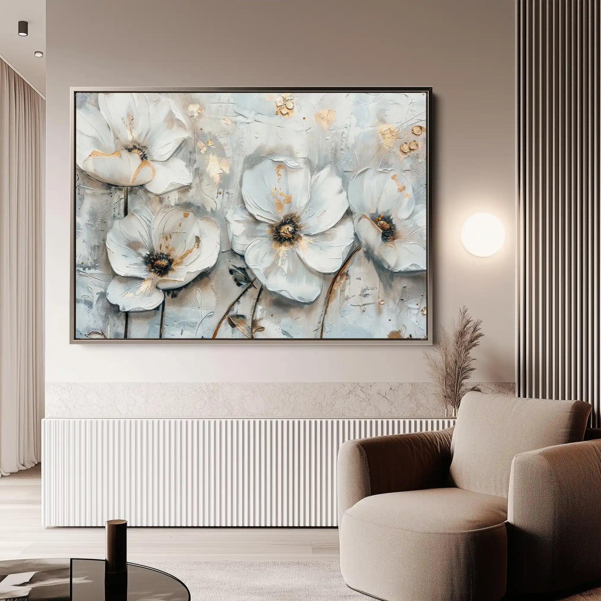 Floral 207 Canvas Art 60 x 40 cm / Black