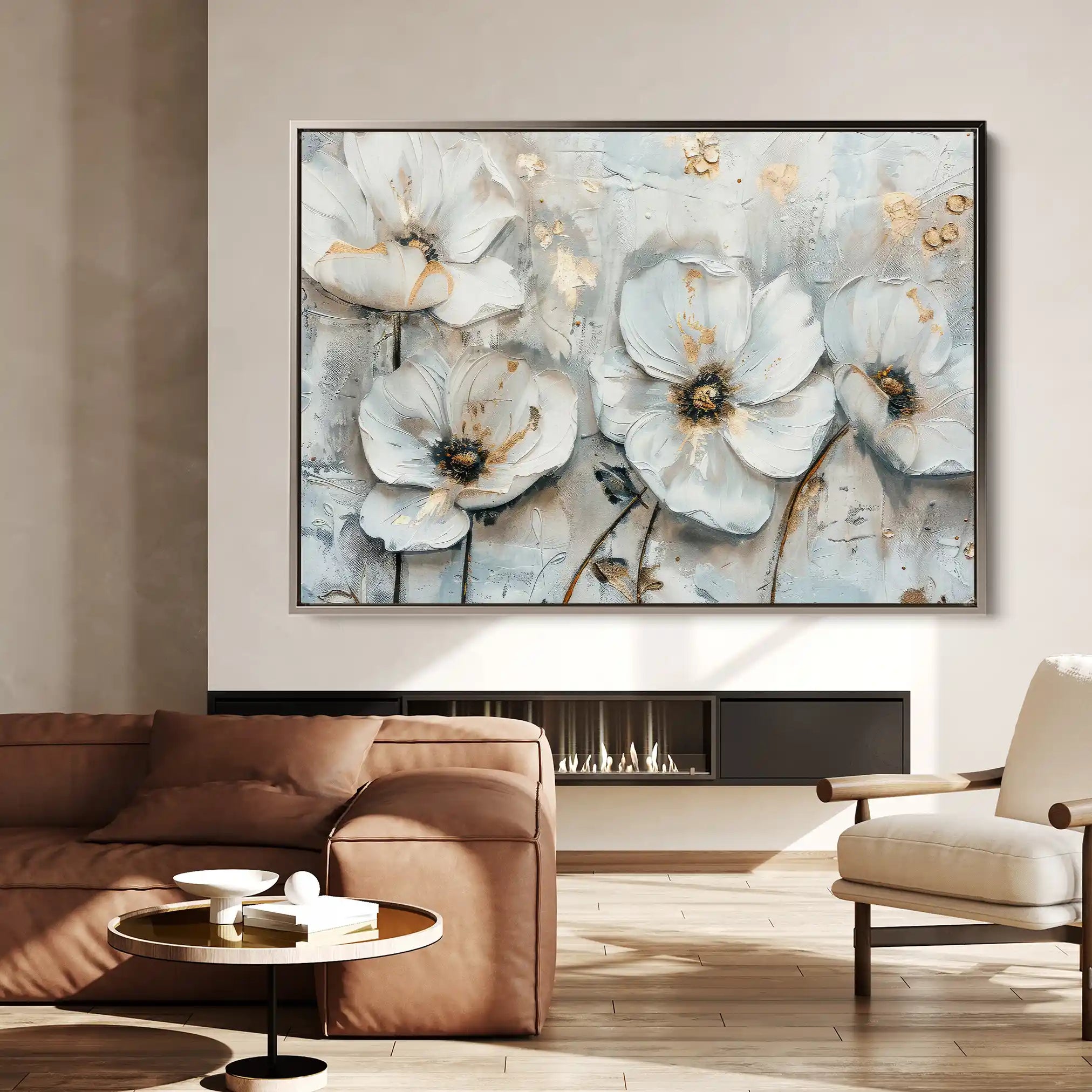 Floral 207 Canvas Art 60 x 40 cm / Black
