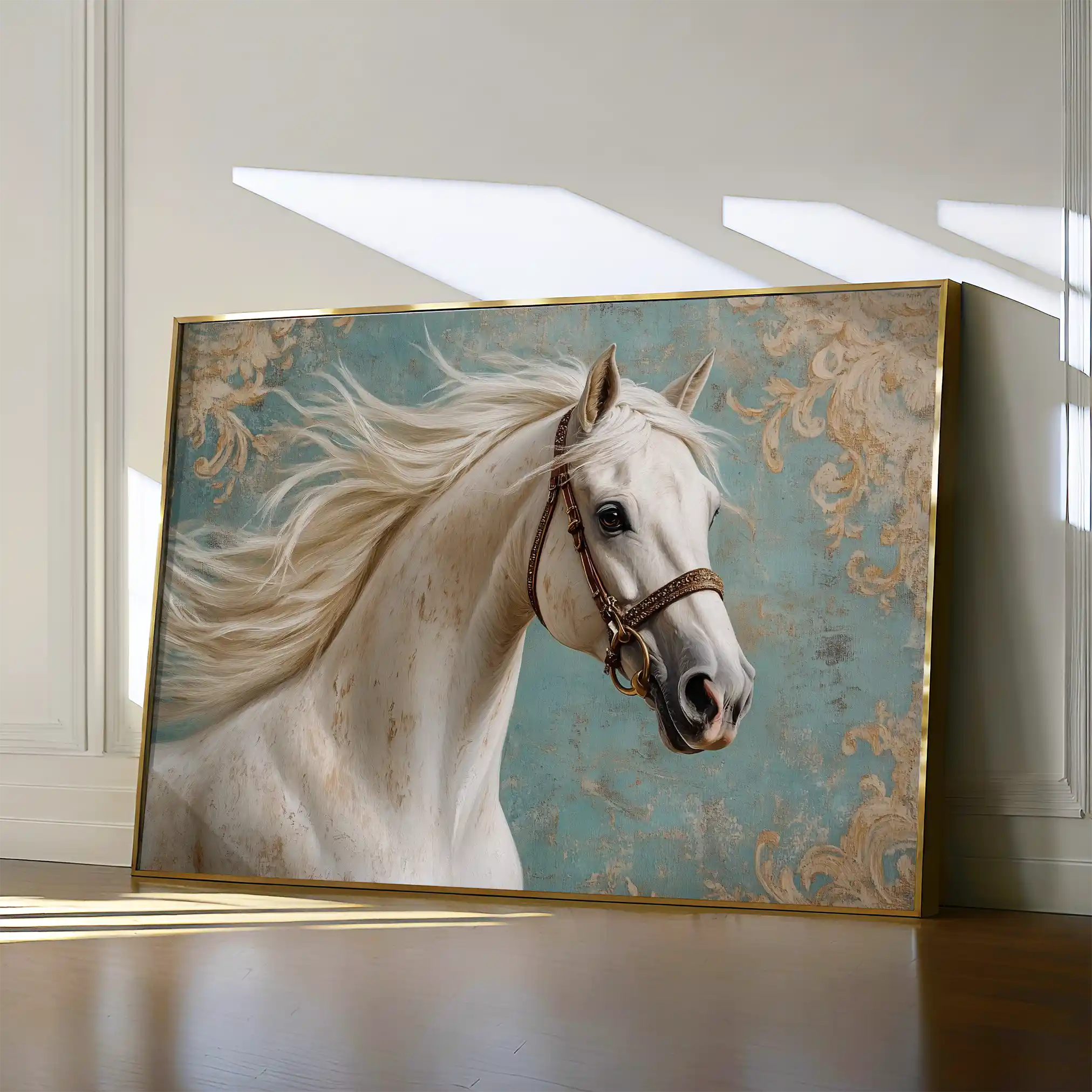 Horses 207 Canvas Art 60 x 40 cm / Black