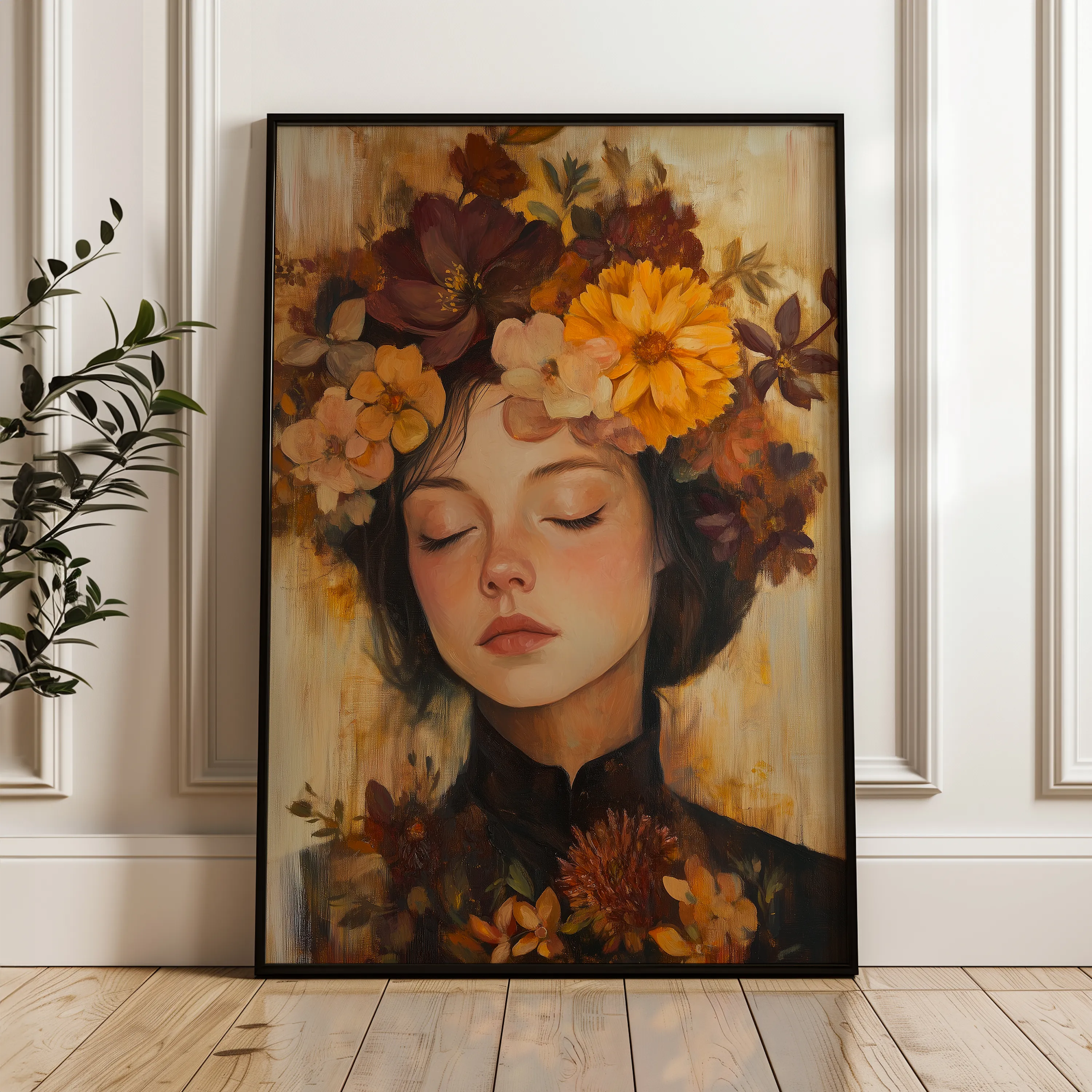 Portrait 207 Canvas Art 18" x 24" / 45 x 60 cm / Black