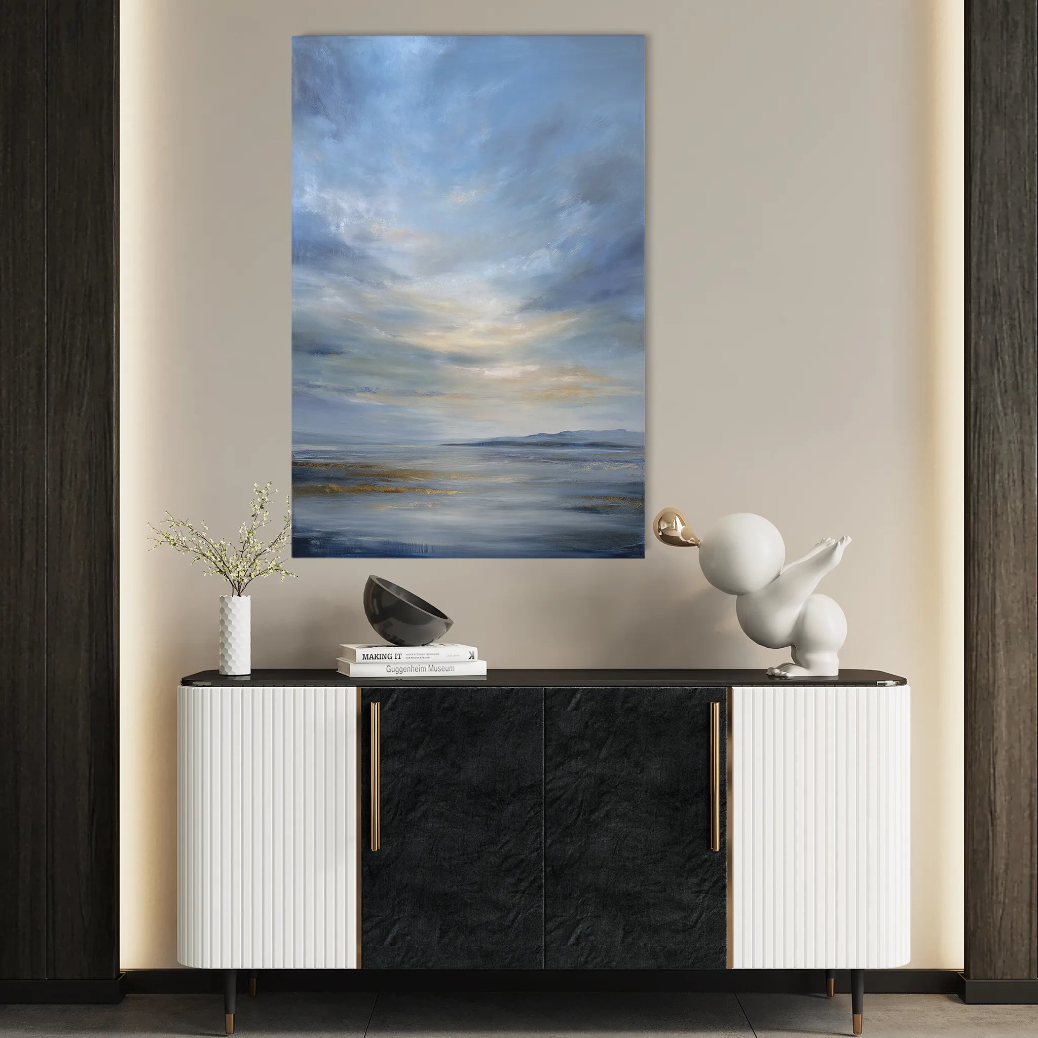 Abstract 2070 Canvas Art 18" x 24" / 45 x 60 cm / Black
