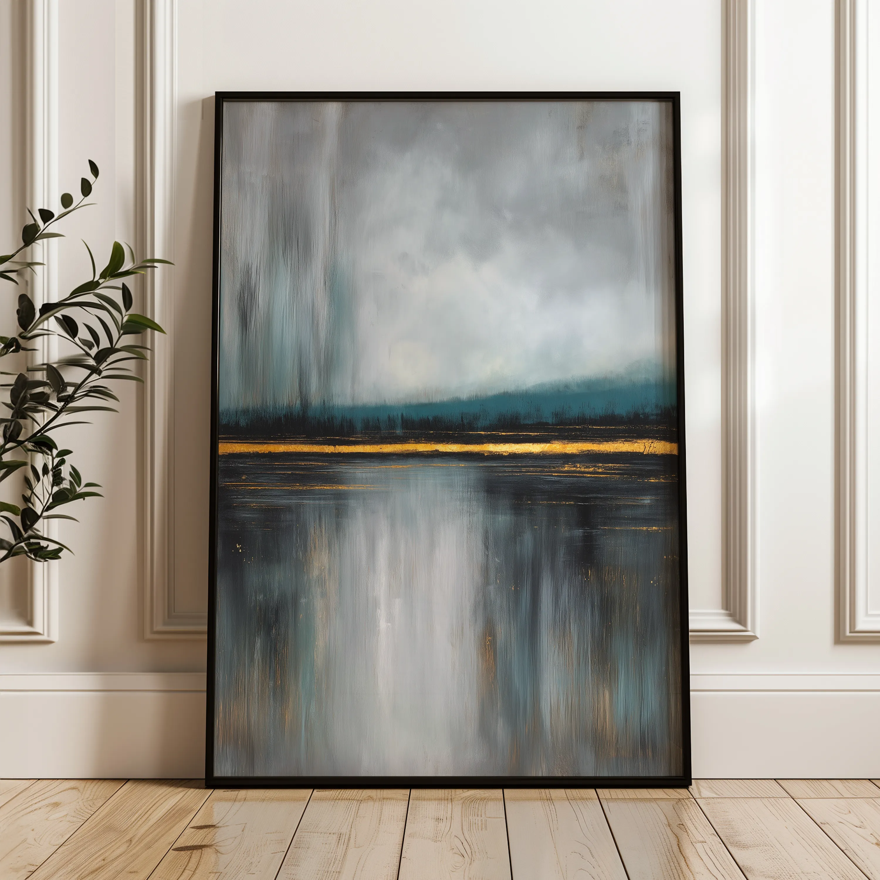 Abstract 2074 Canvas Art 18" x 24" / 45 x 60 cm / Black