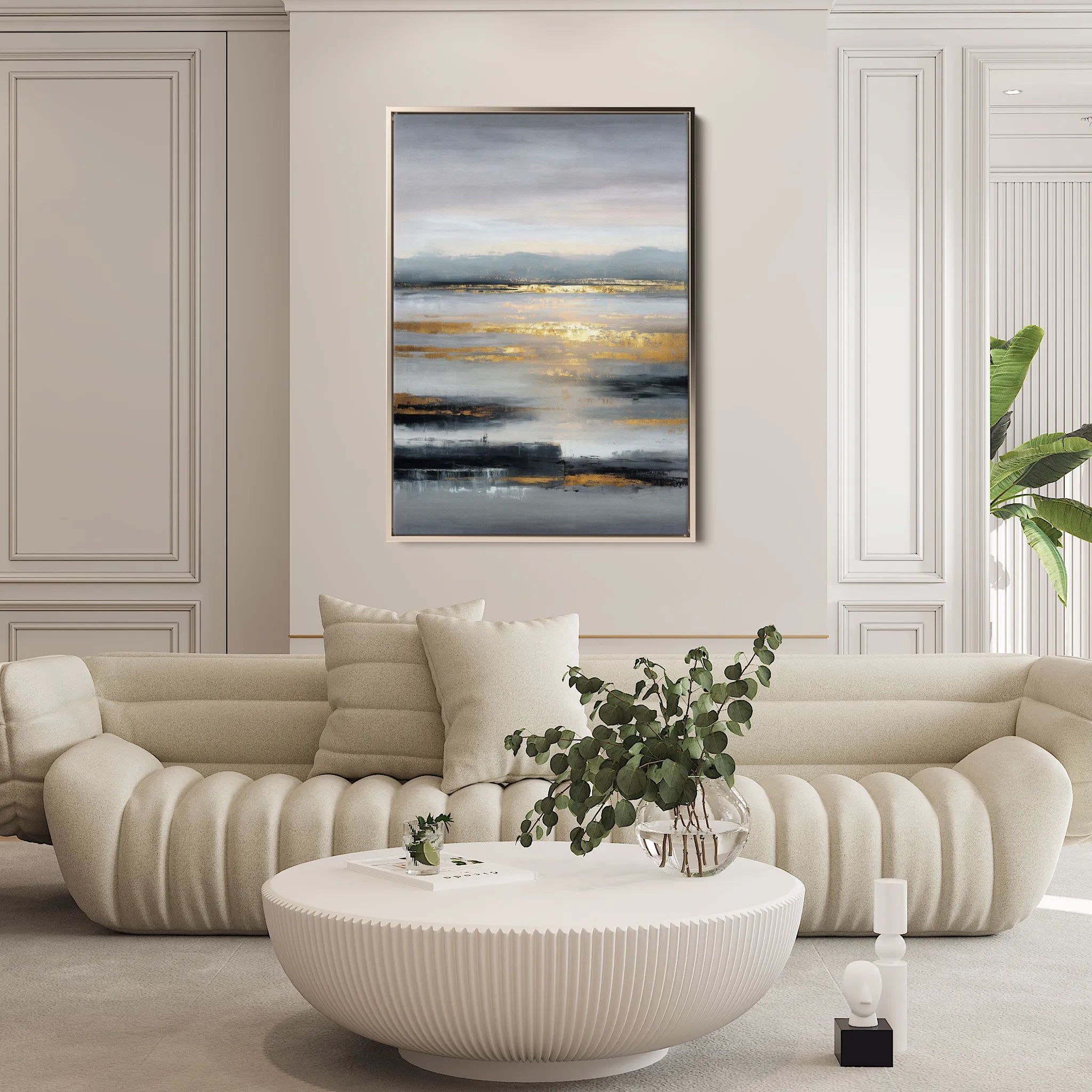 Abstract 2075 Canvas Art 18" x 24" / 45 x 60 cm / Black