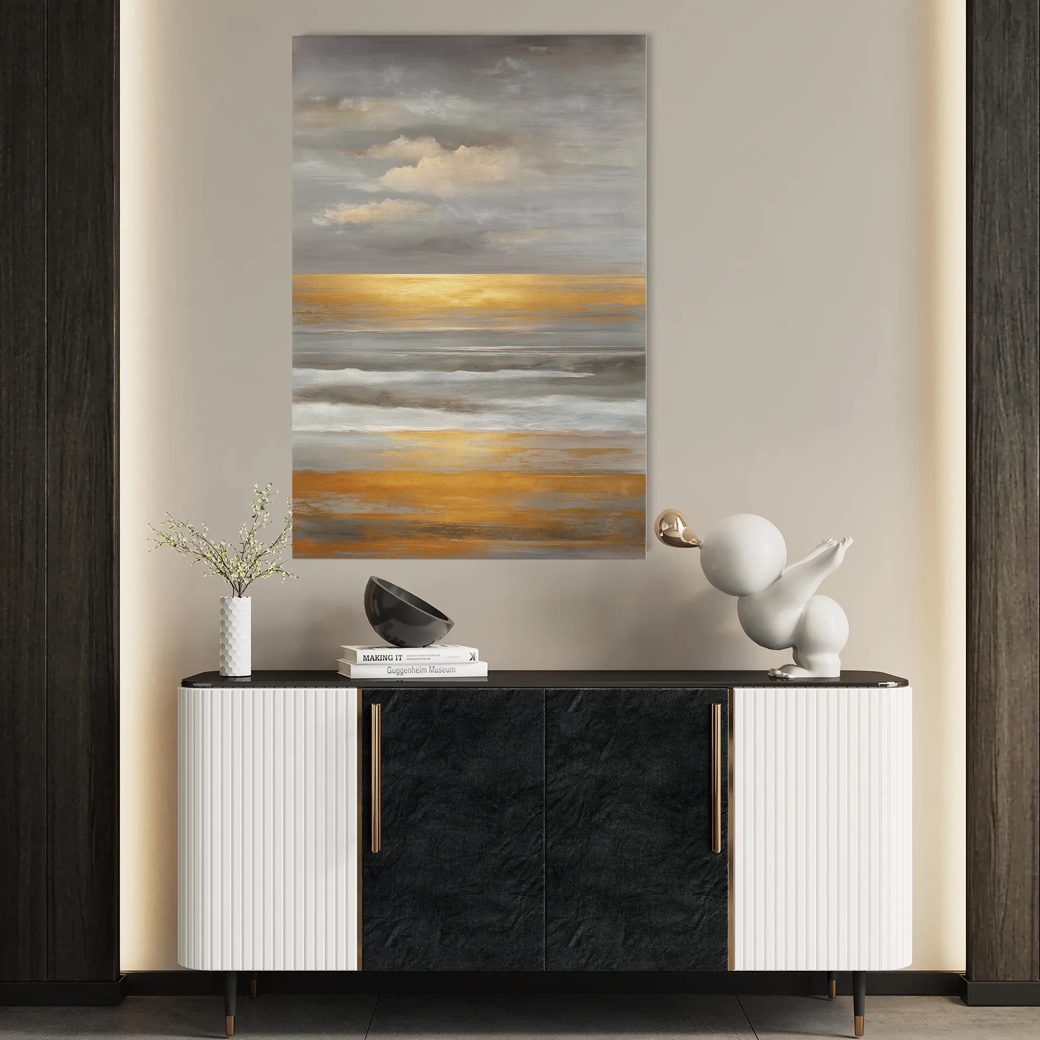 Abstract 2076 Canvas Art 18" x 24" / 45 x 60 cm / Black
