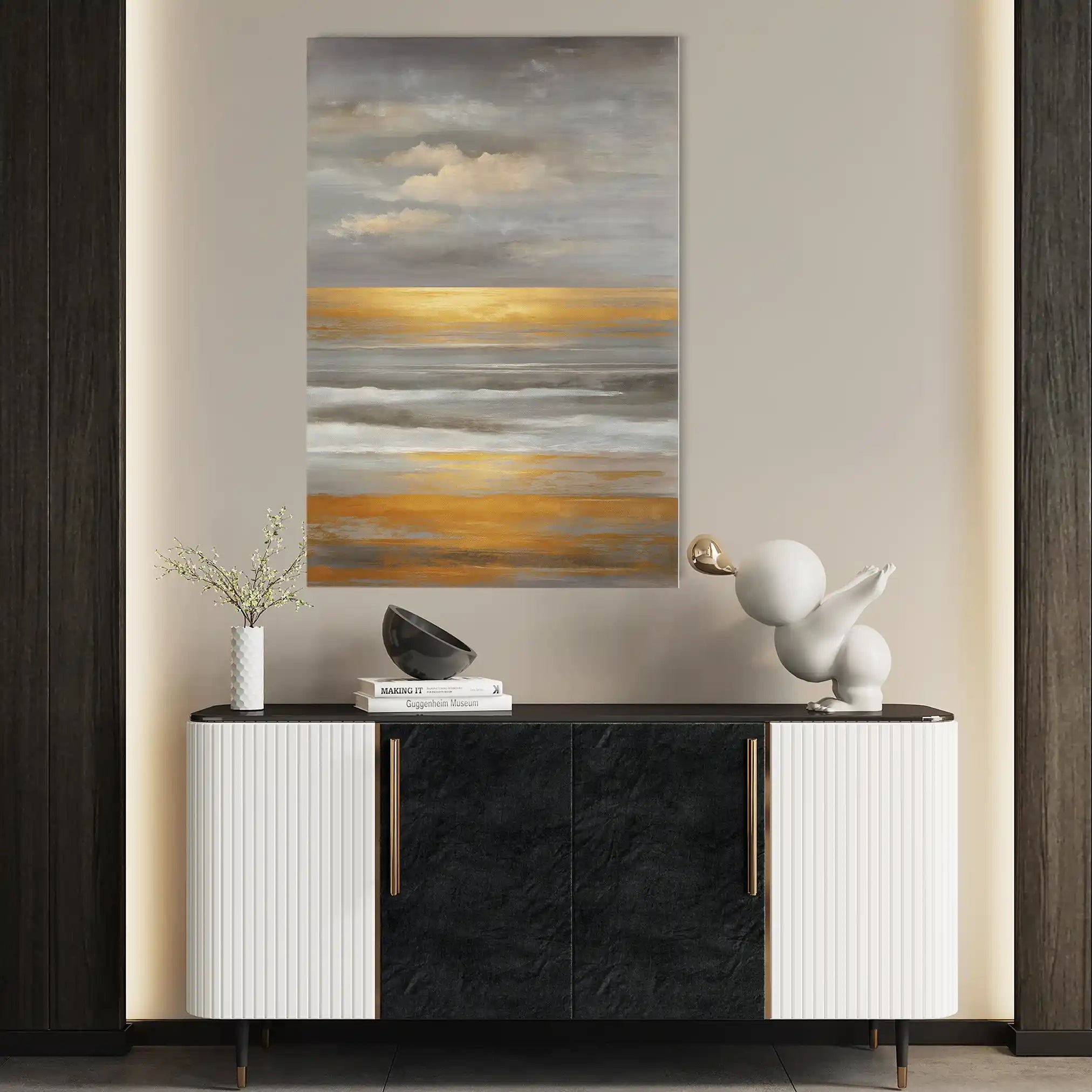 Abstract 2076 Canvas Art 60 x 40 cm / Black