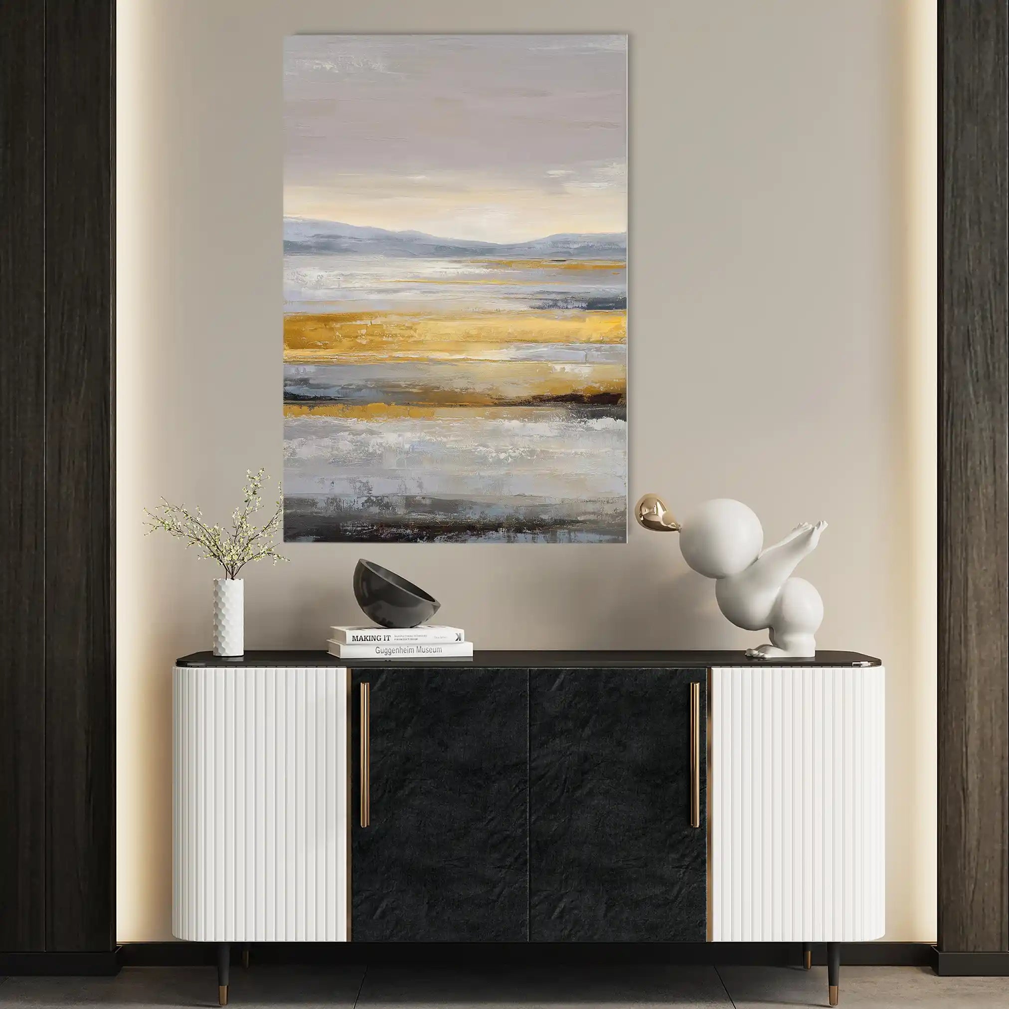 Abstract 2077 Canvas Art 60 x 40 cm / Black