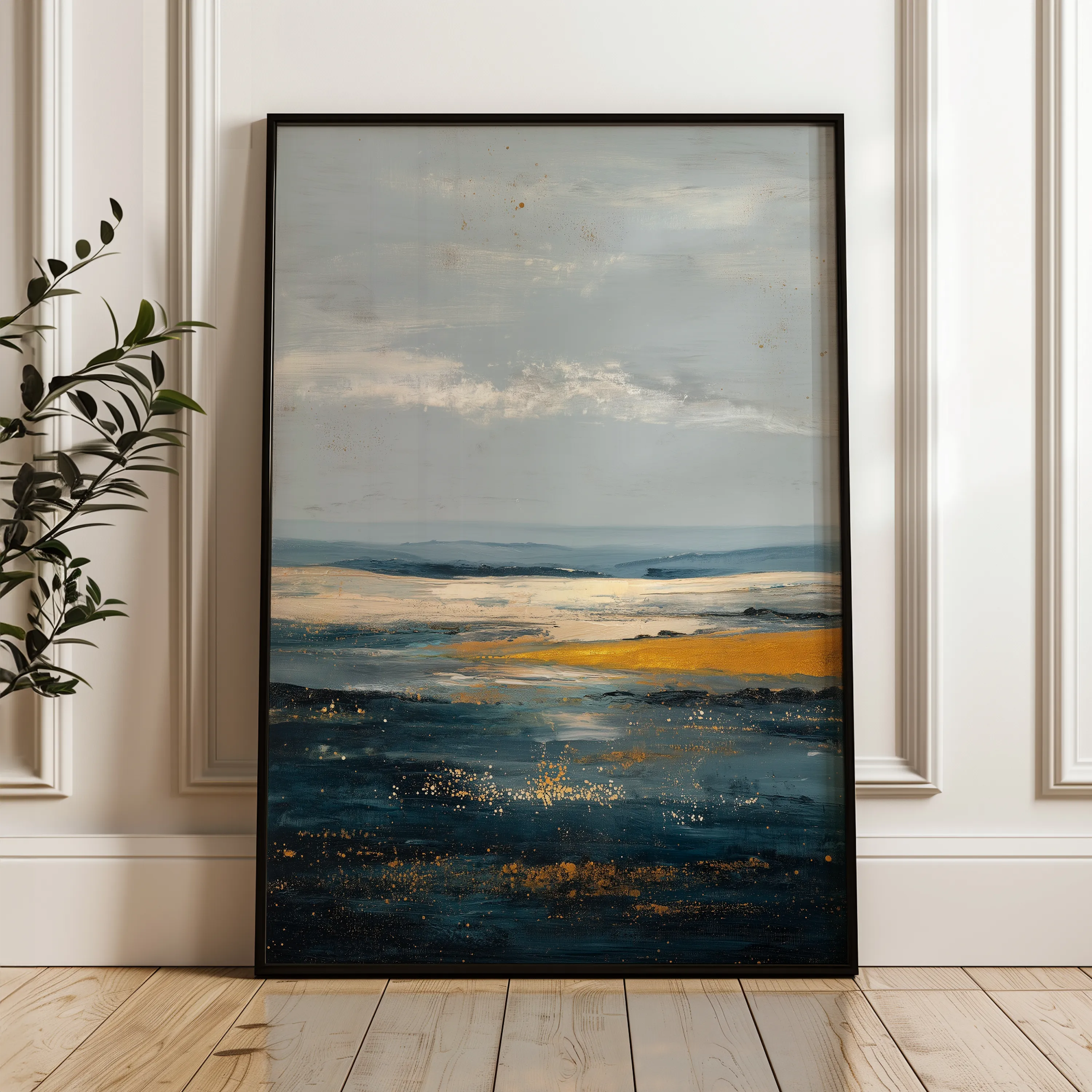 Abstract 2079 Canvas Art 18" x 24" / 45 x 60 cm / Black
