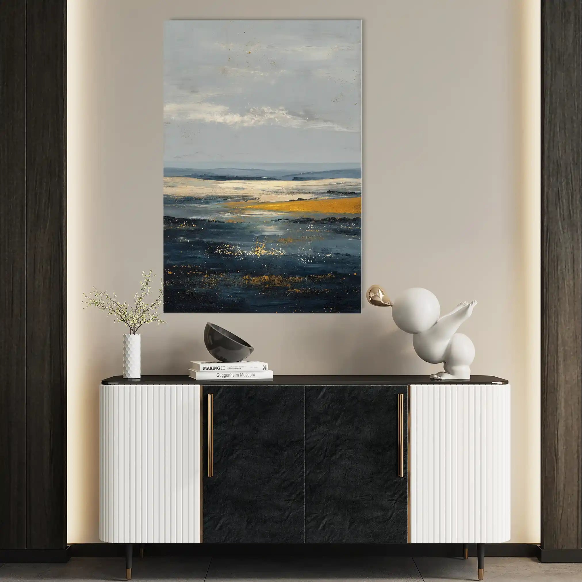 Abstract 2079 Canvas Art 18" x 24" / 45 x 60 cm / Black