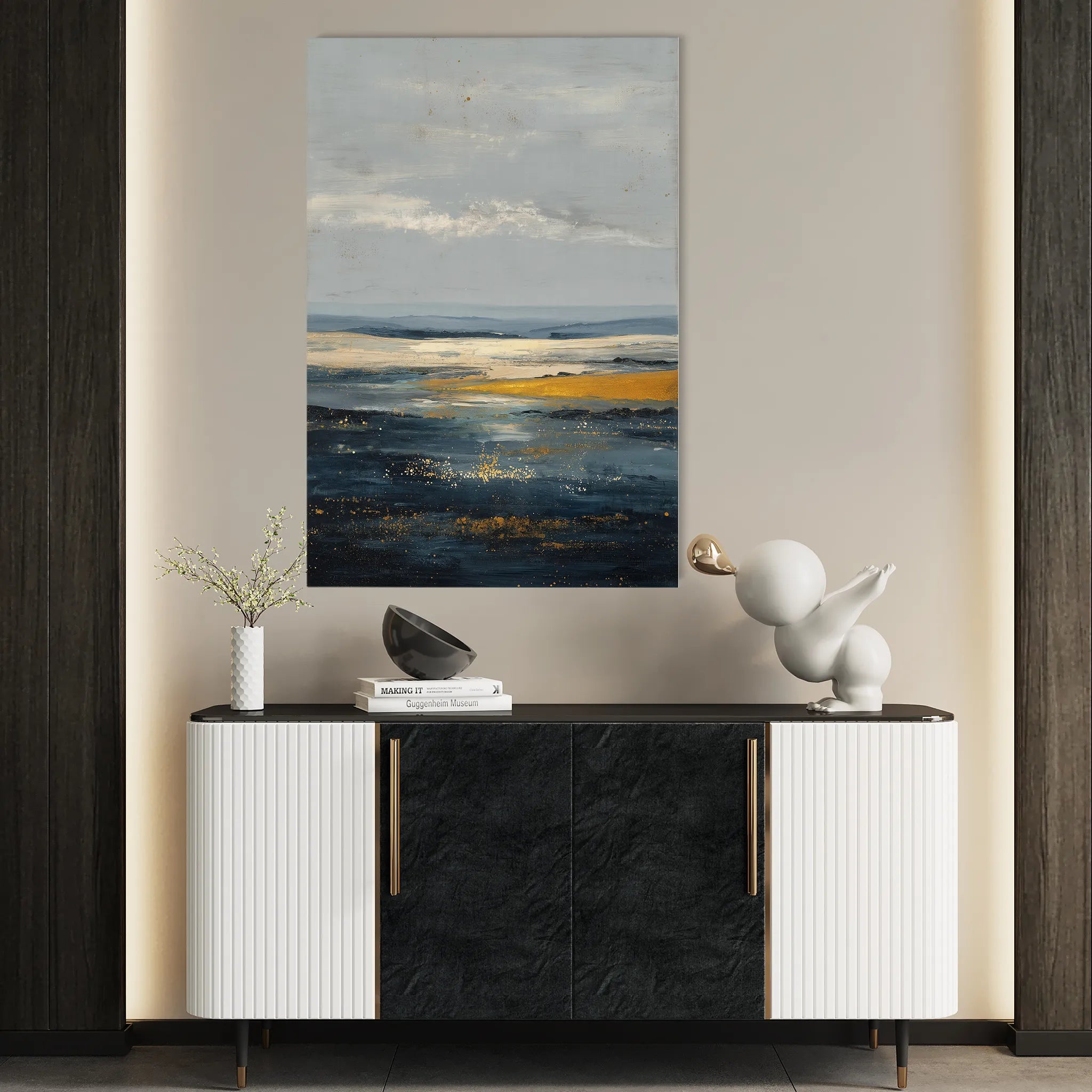 Abstract 2079 Canvas Art 18" x 24" / 45 x 60 cm / Black
