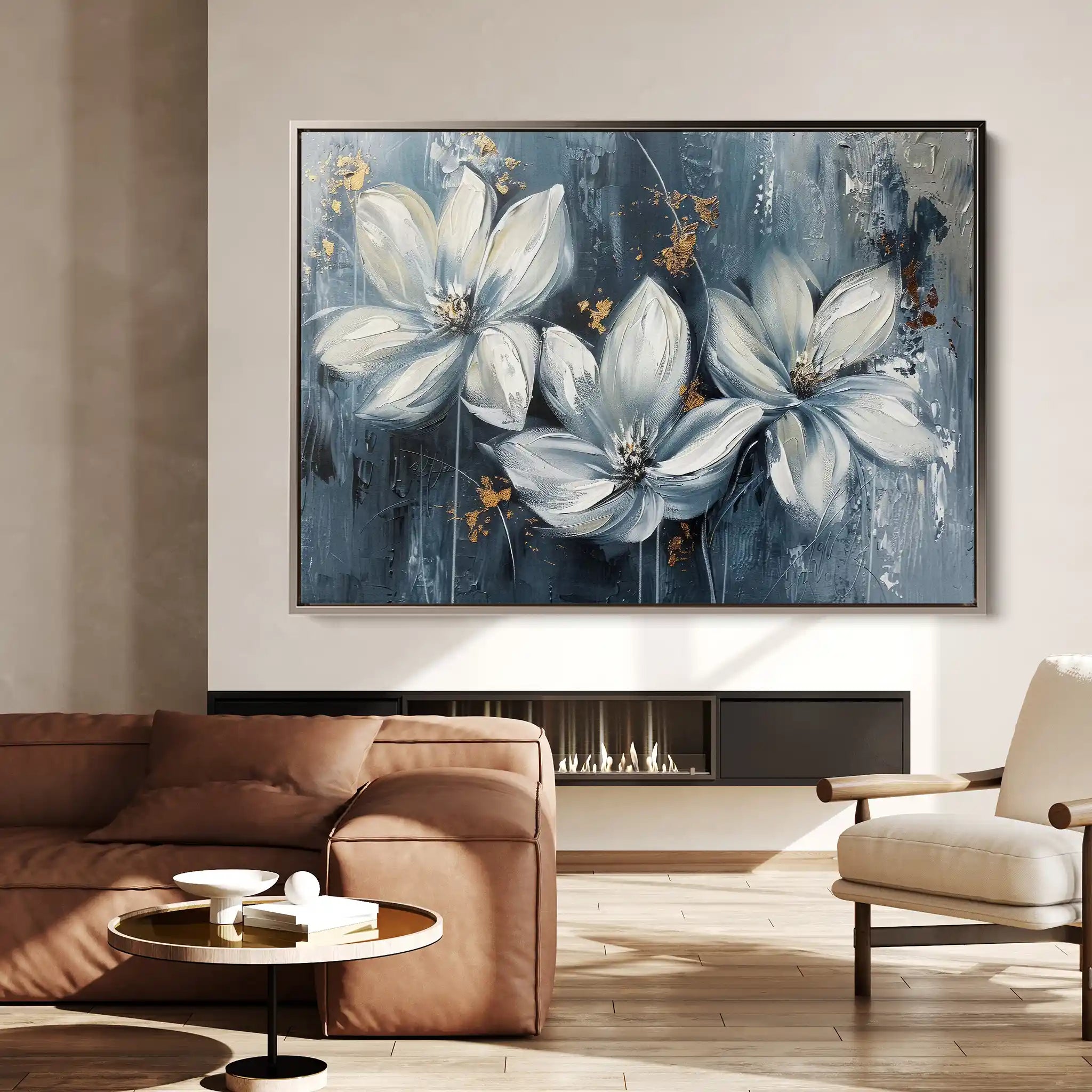 Floral 208 Canvas Art 60 x 40 cm / Black