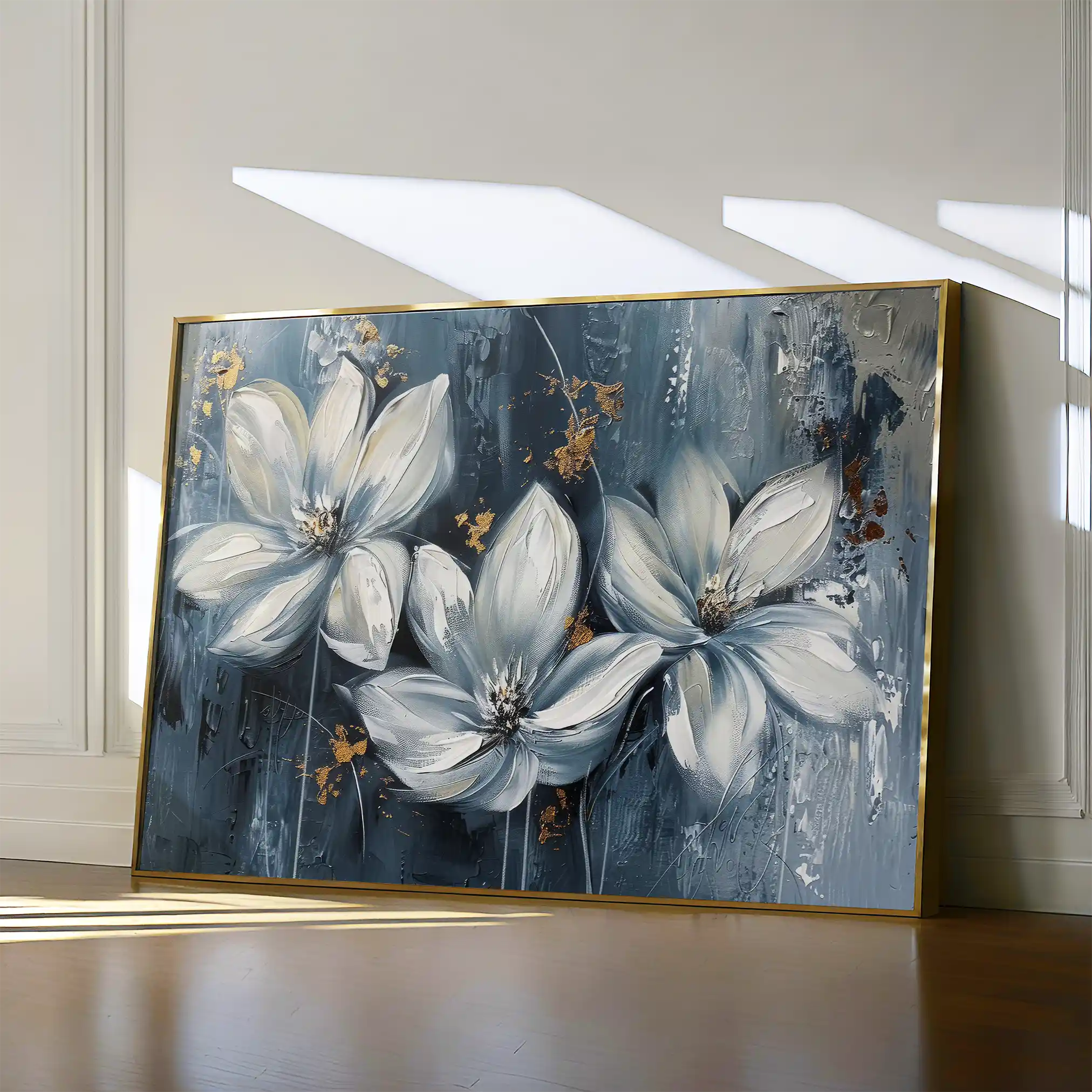 Floral 208 Canvas Art 60 x 40 cm / Black