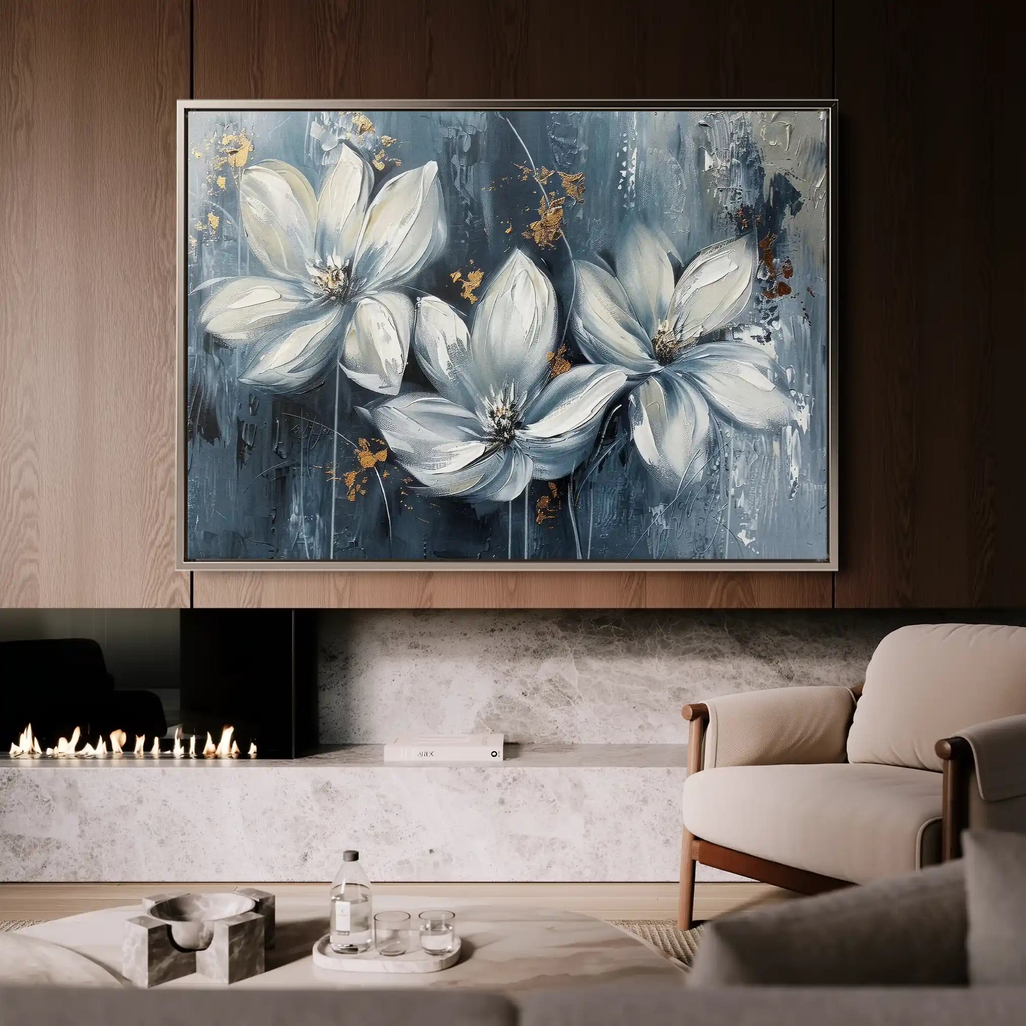 Floral 208 Canvas Art 60 x 40 cm / Black