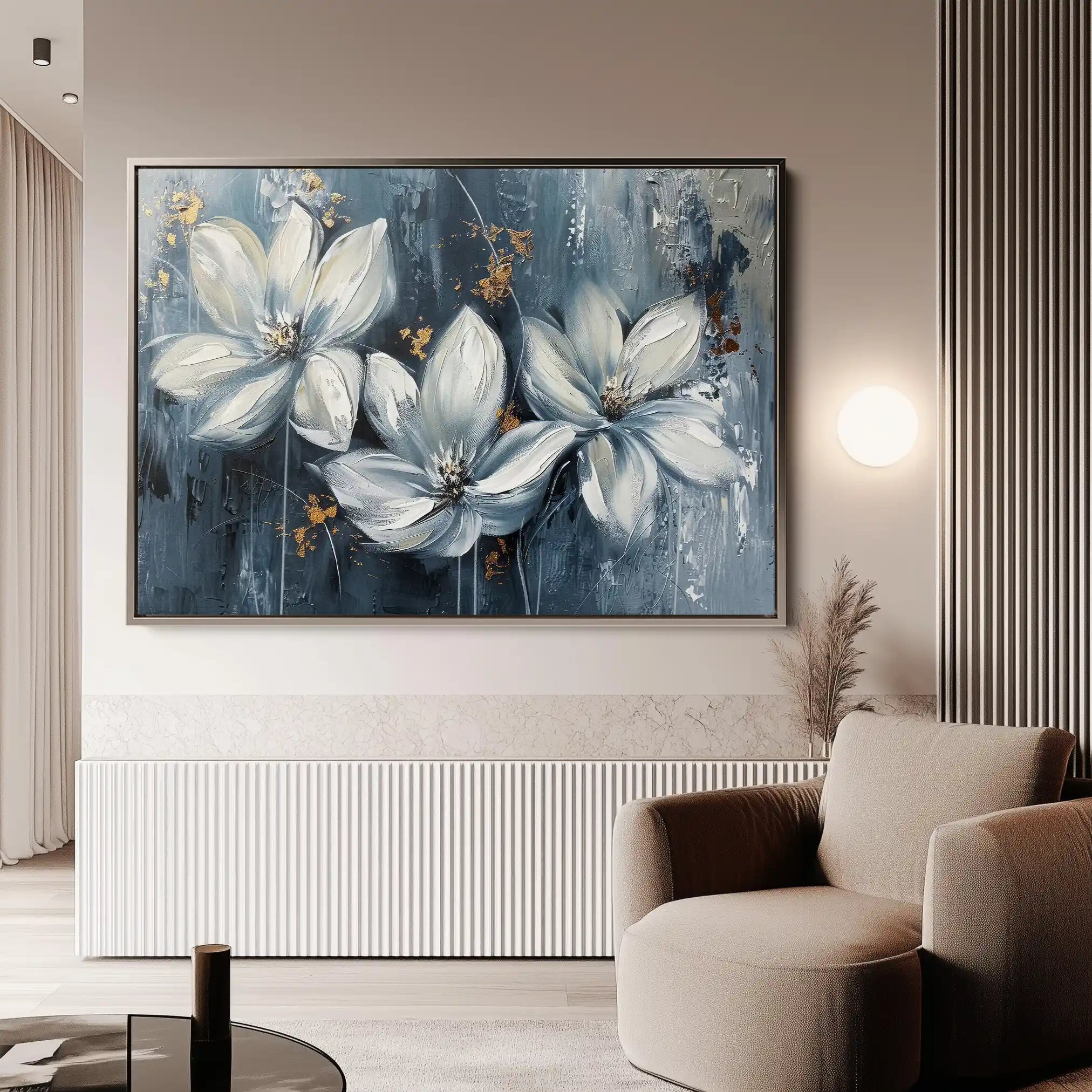 Floral 208 Canvas Art 60 x 40 cm / Black