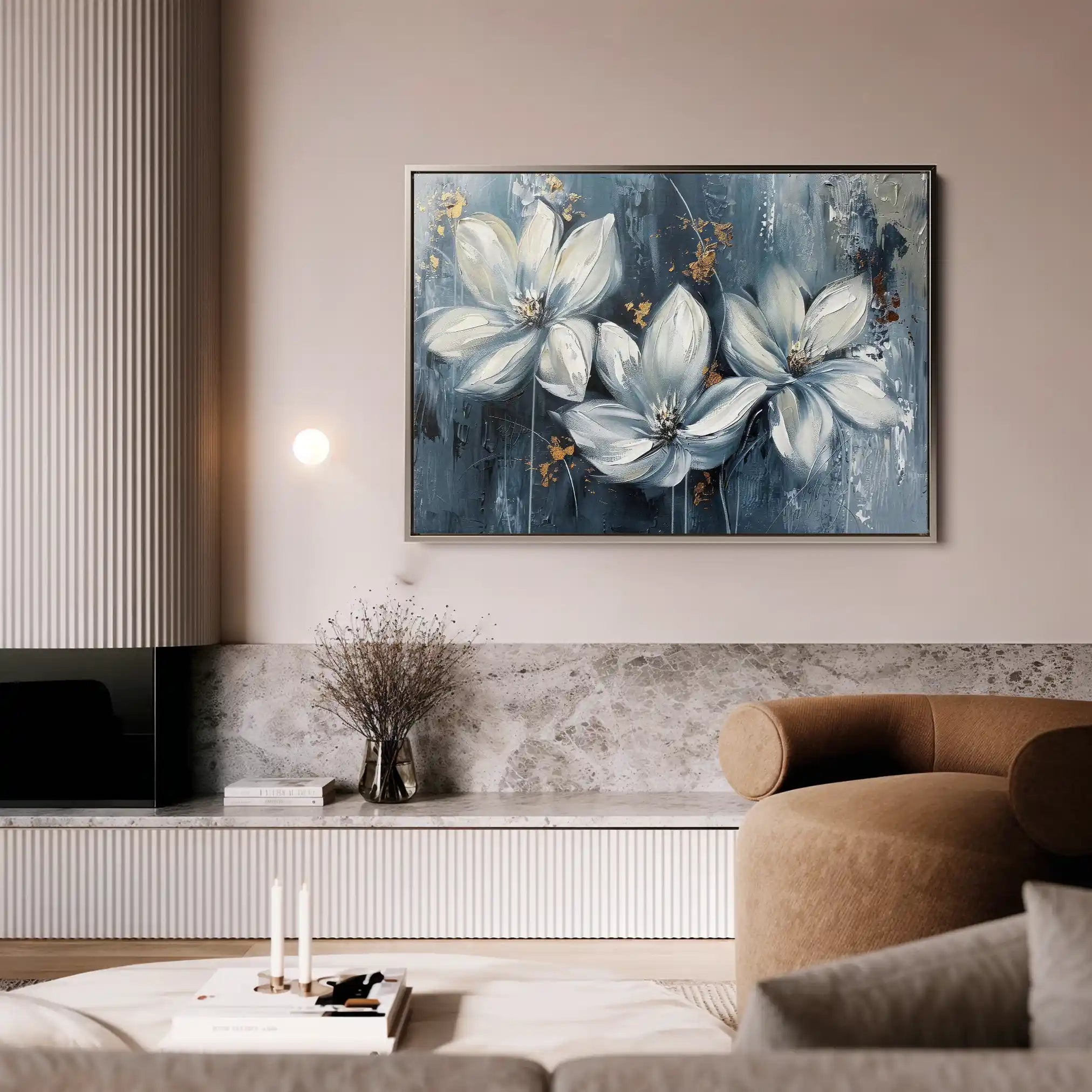Floral 208 Canvas Art 60 x 40 cm / Black