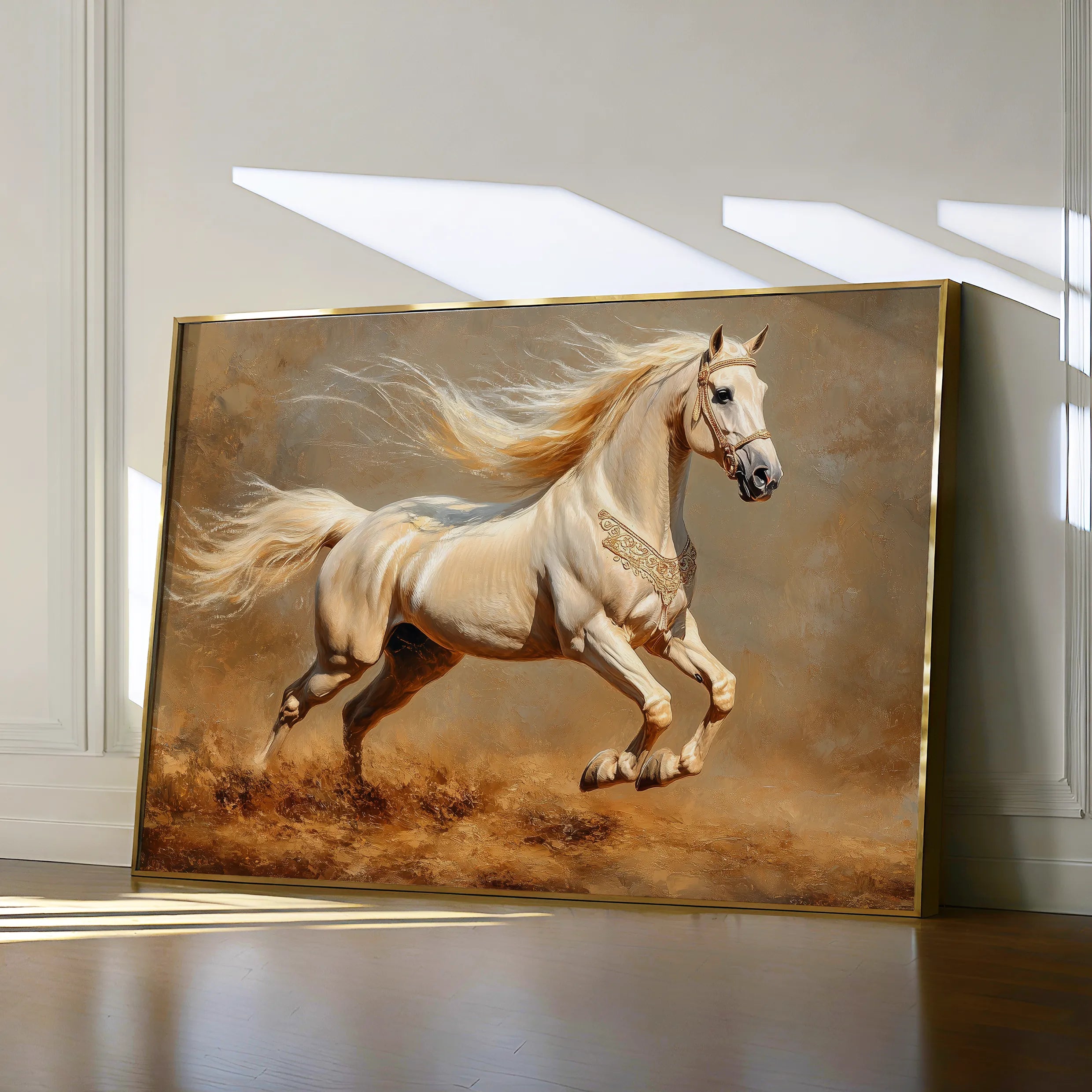 Horses 208 Canvas Art 18" x 24" / 45 x 60 cm / Black