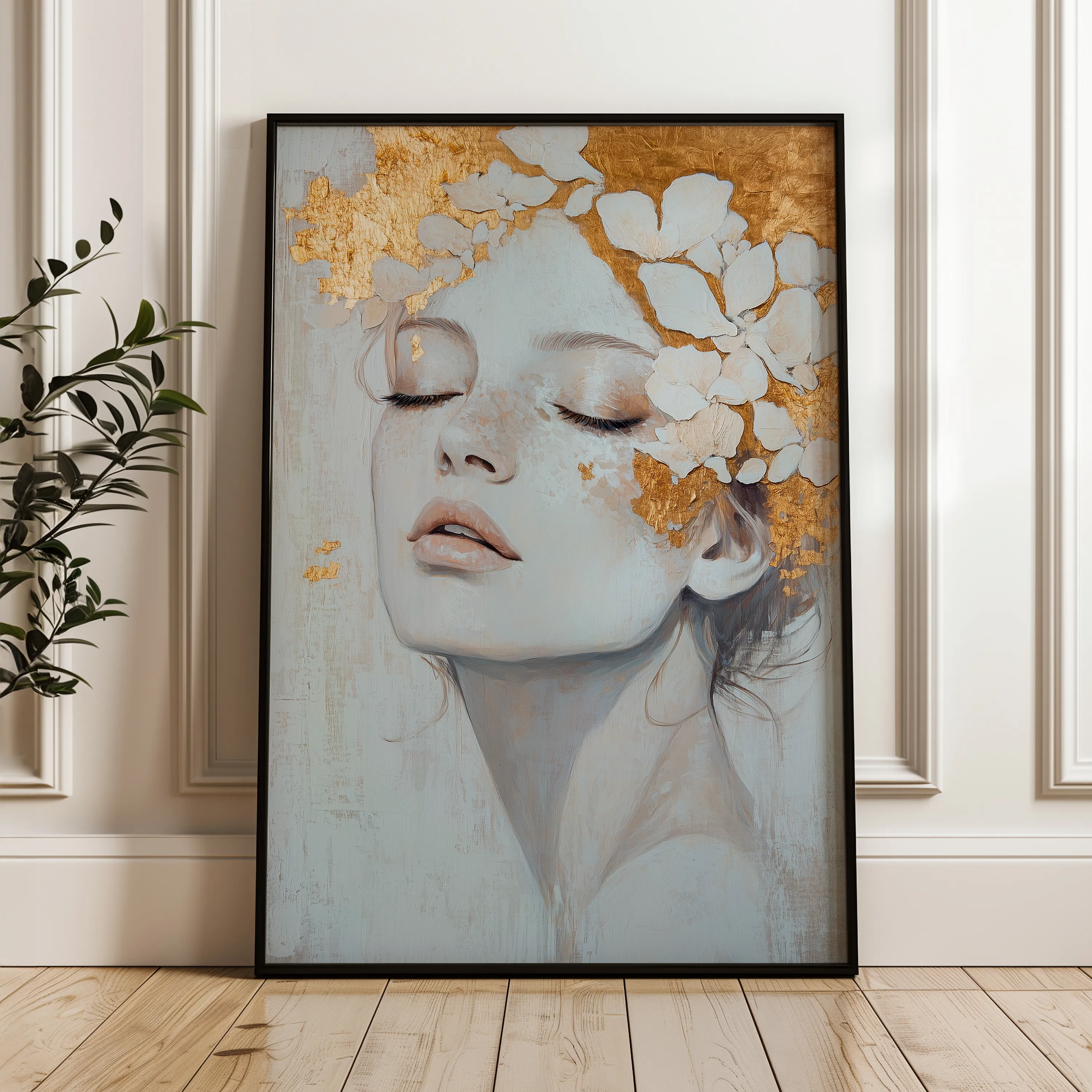 Portrait 208 Canvas Art 18" x 24" / 45 x 60 cm / Black