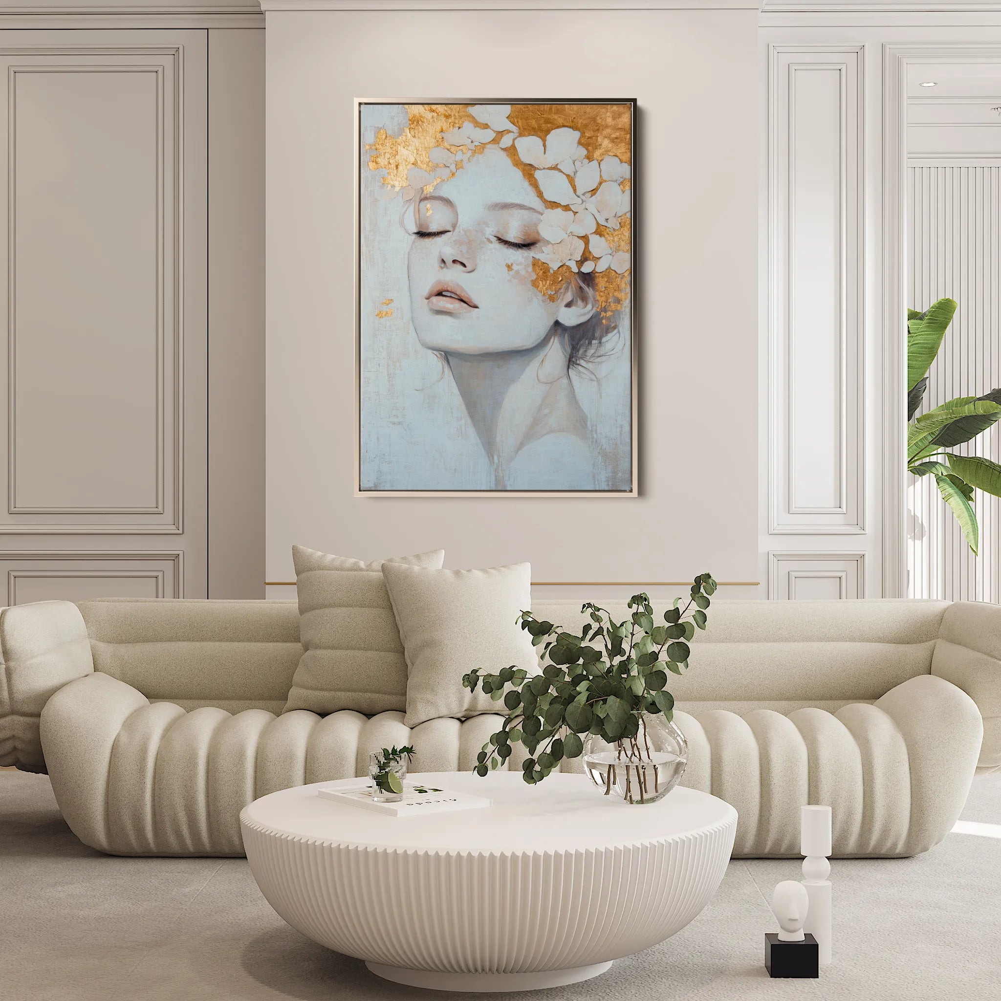 Portrait 208 Canvas Art 18" x 24" / 45 x 60 cm / Black