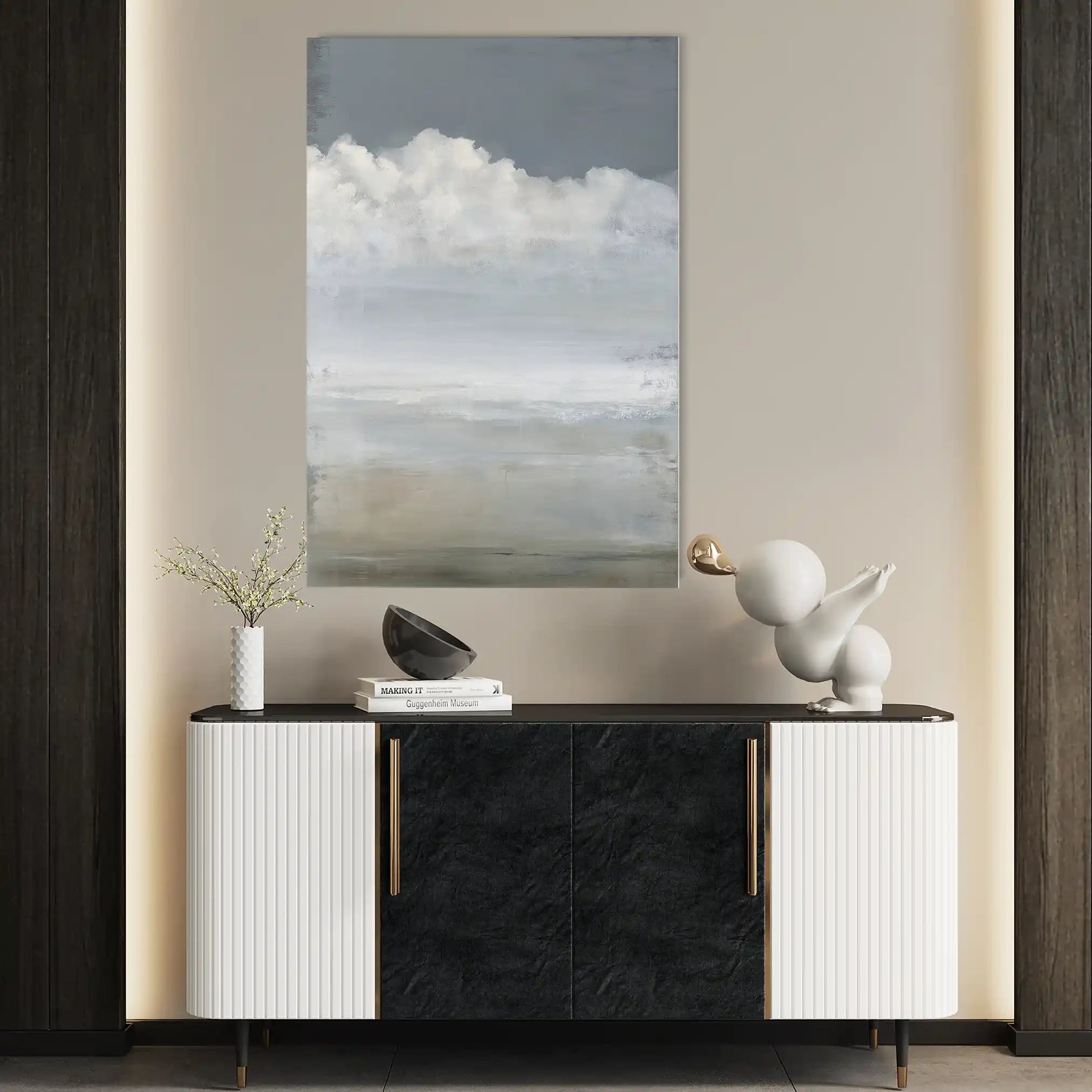 Abstract 2081 Canvas Art 18" x 24" / 45 x 60 cm / Black