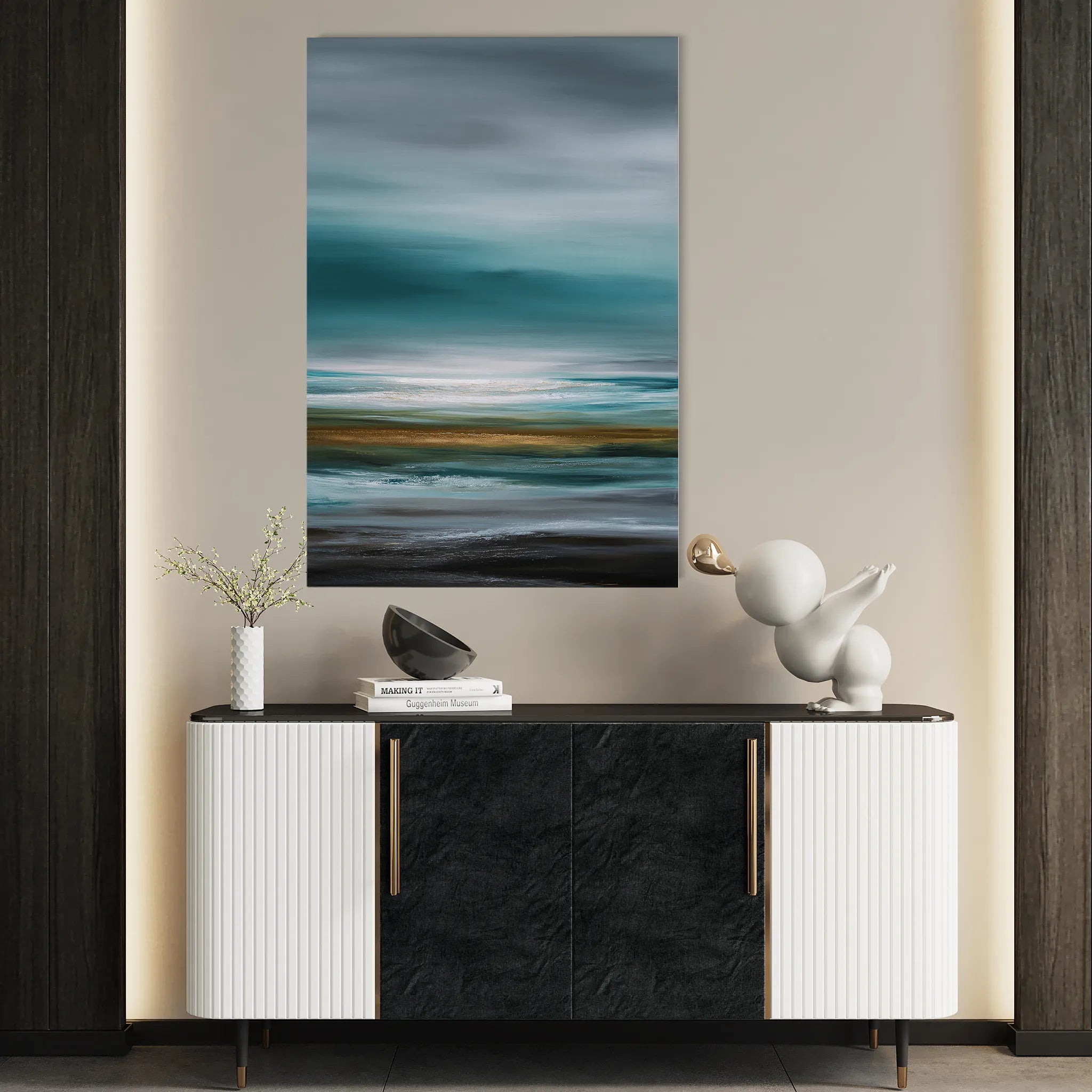 Abstract 2086 Canvas Art 18" x 24" / 45 x 60 cm / Black