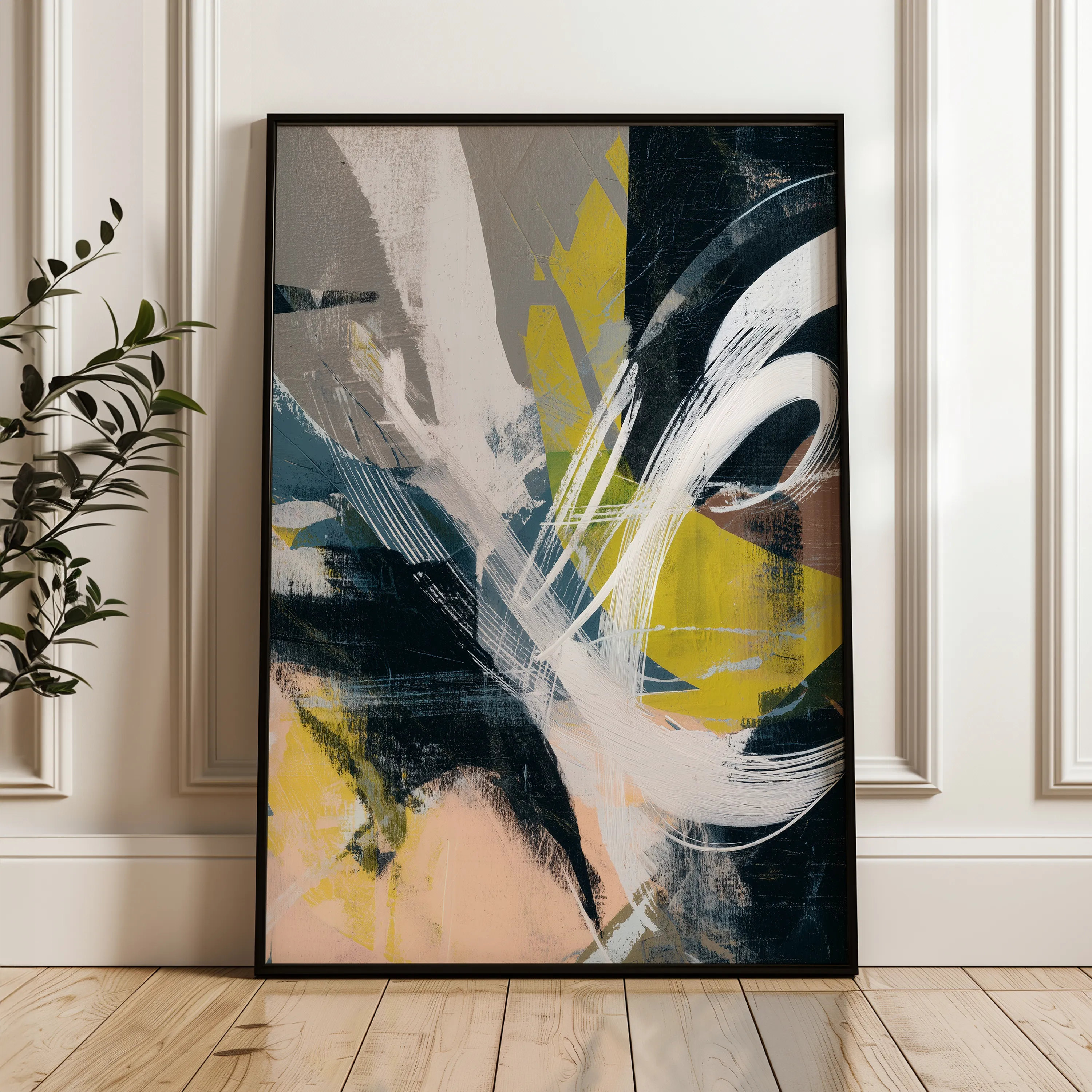 Abstract 2087 Canvas Art 18" x 24" / 45 x 60 cm / Black
