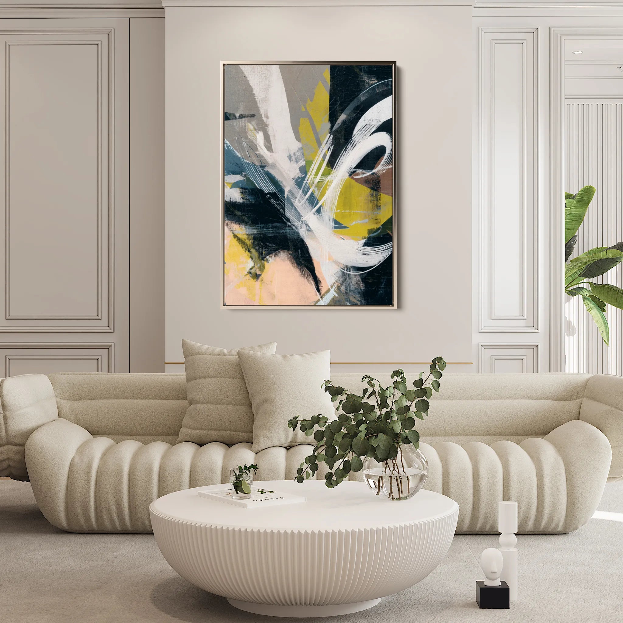 Abstract 2087 Canvas Art 18" x 24" / 45 x 60 cm / Black