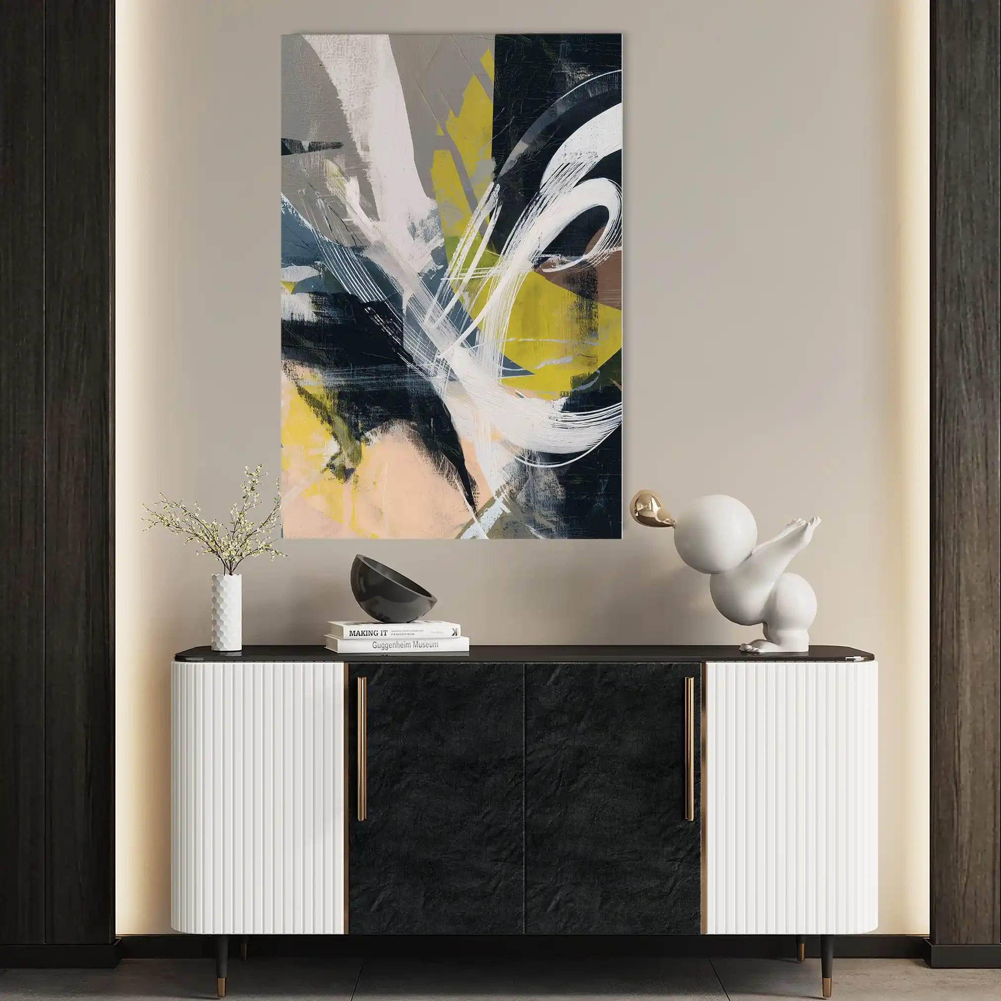 Abstract 2087 Canvas Art 18" x 24" / 45 x 60 cm / Black