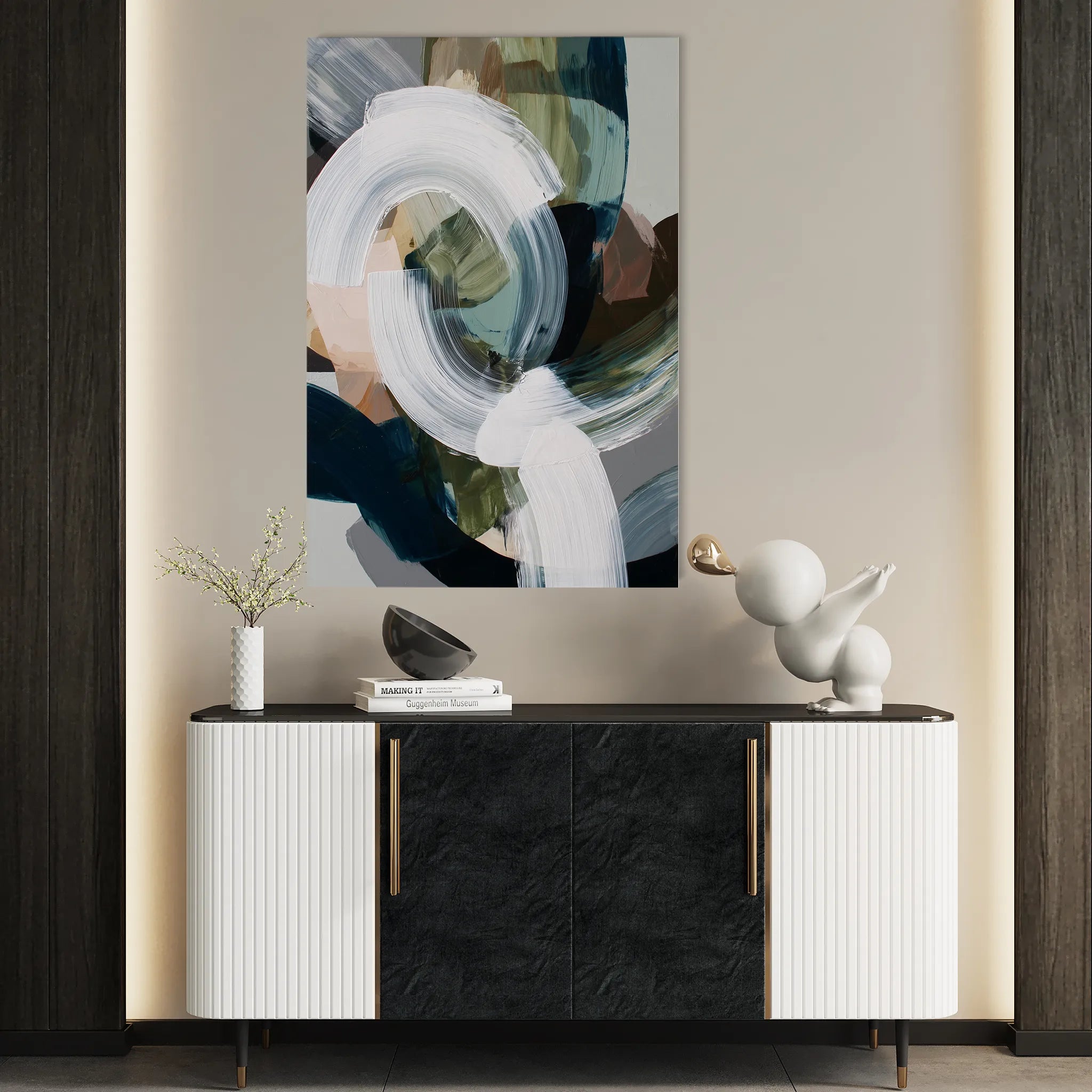 Abstract 2088 Canvas Art 18" x 24" / 45 x 60 cm / Black