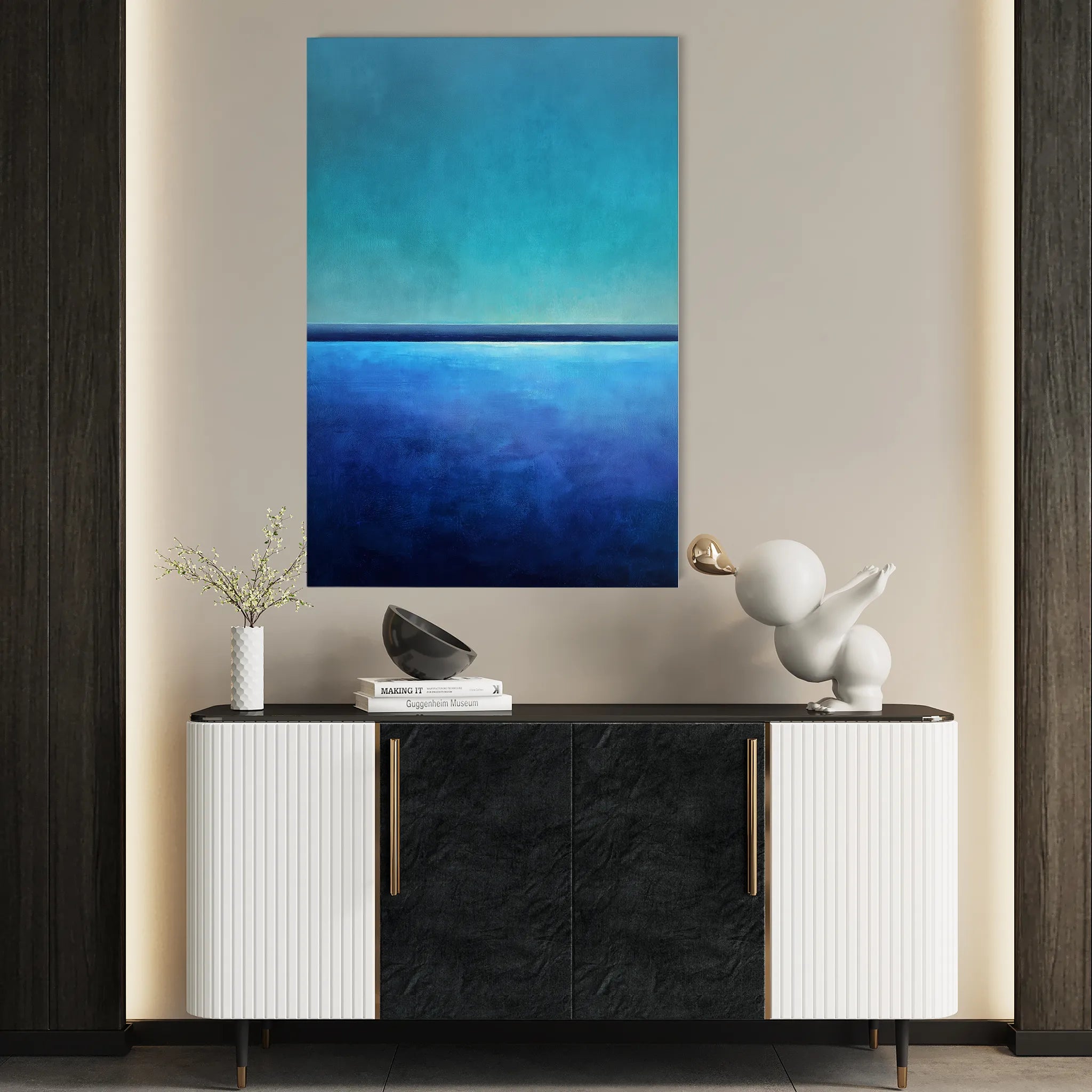 Abstract 2089 Canvas Art 18" x 24" / 45 x 60 cm / Black