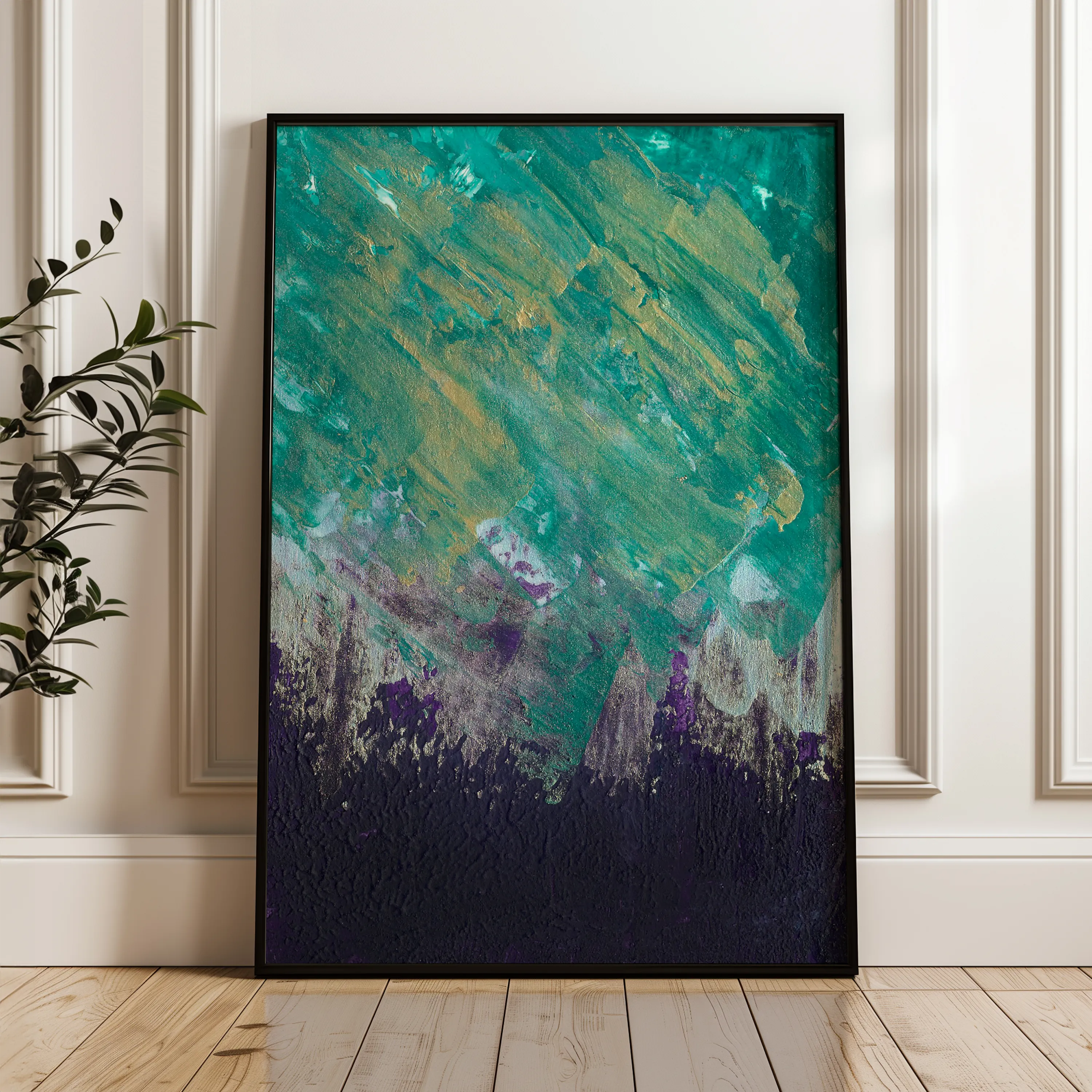 Abstract 209 Canvas Art 18" x 24" / 45 x 60 cm / Black