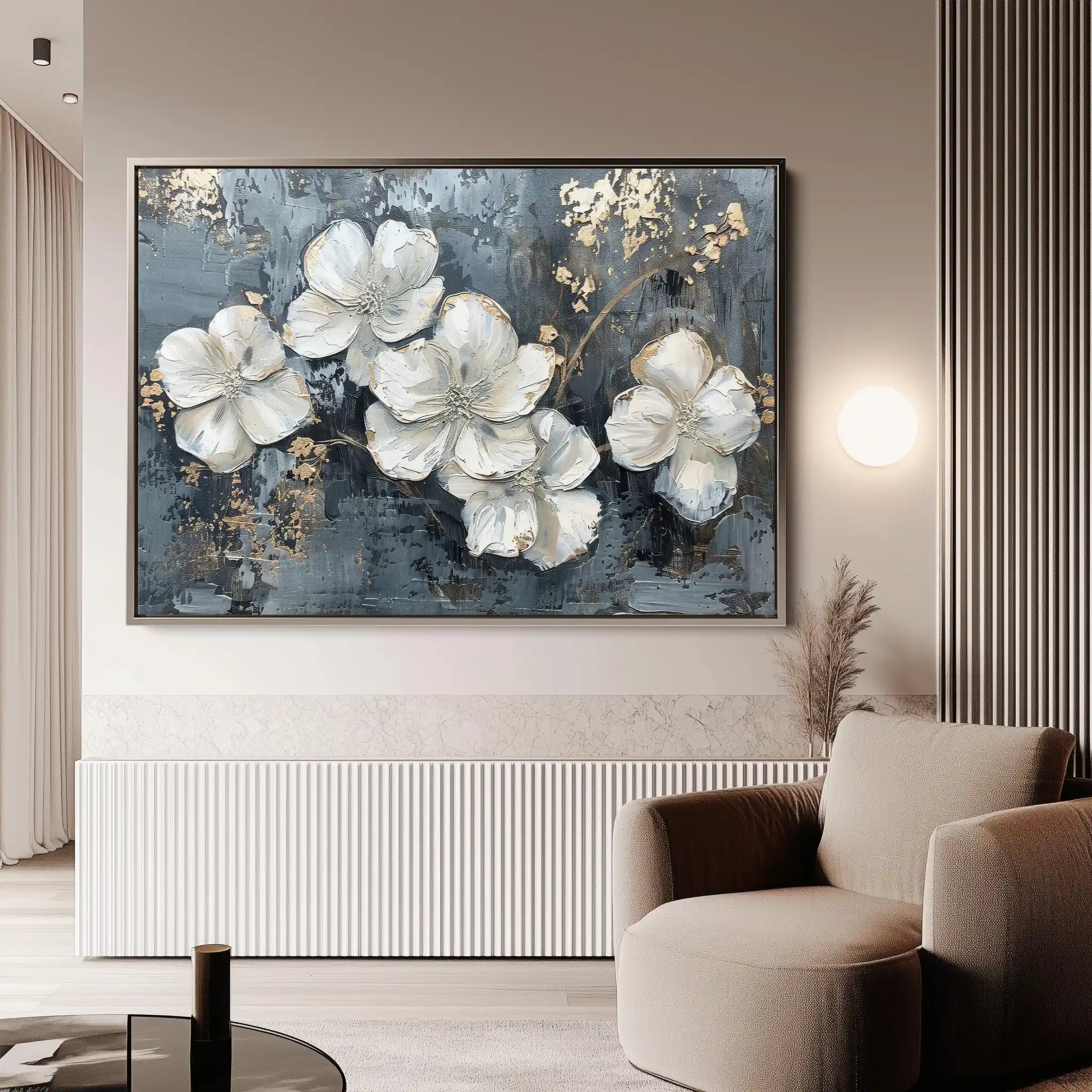 Floral 209 Canvas Art 60 x 40 cm / Black