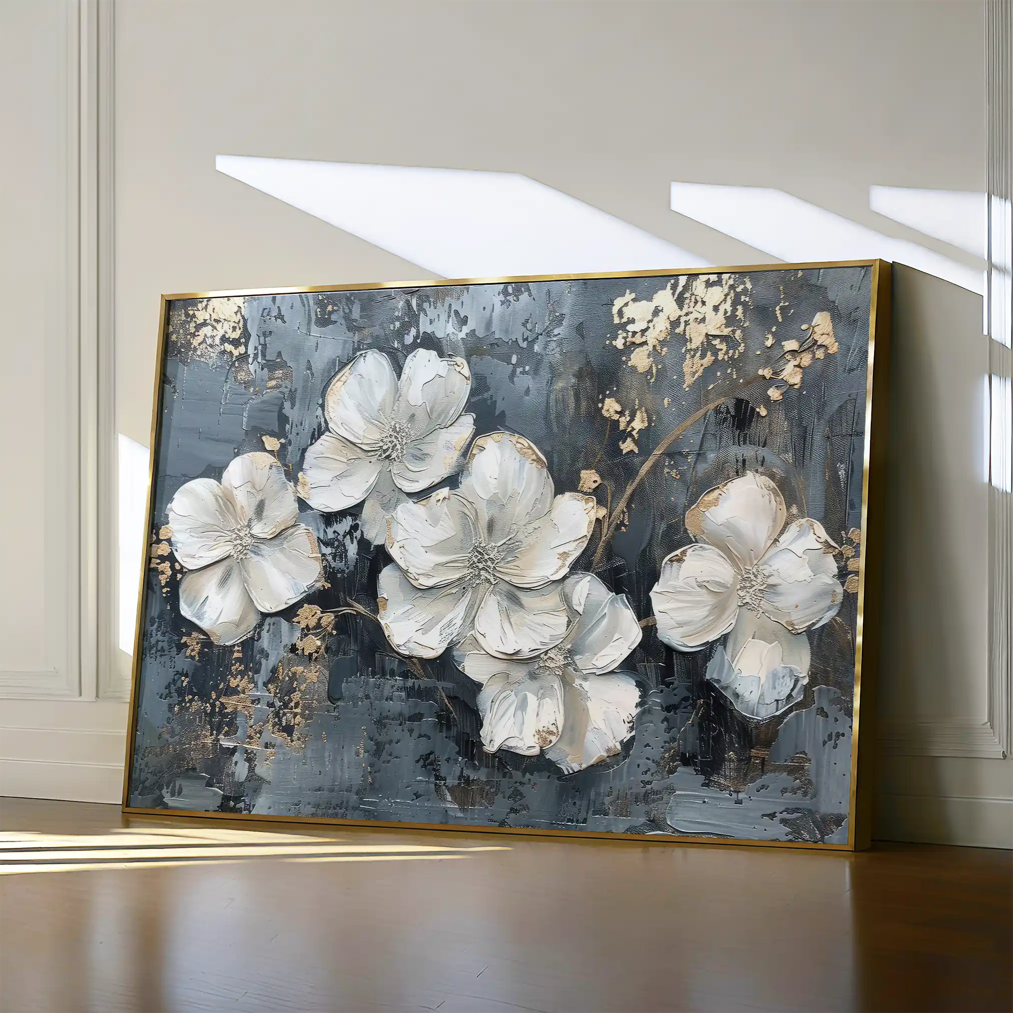 Floral 209 Canvas Art 60 x 40 cm / Black
