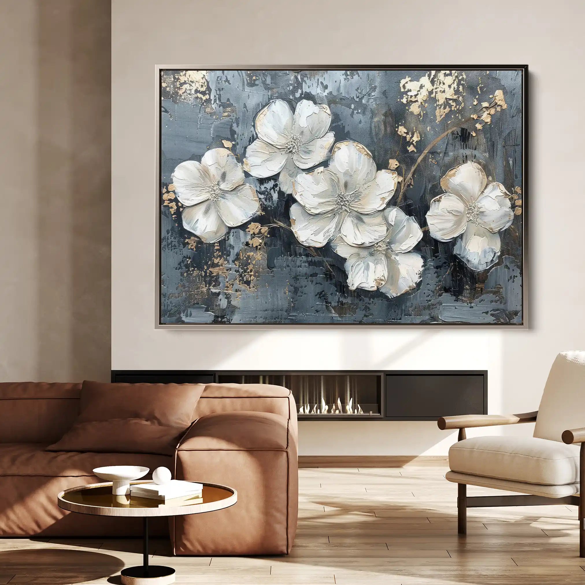 Floral 209 Canvas Art 60 x 40 cm / Black