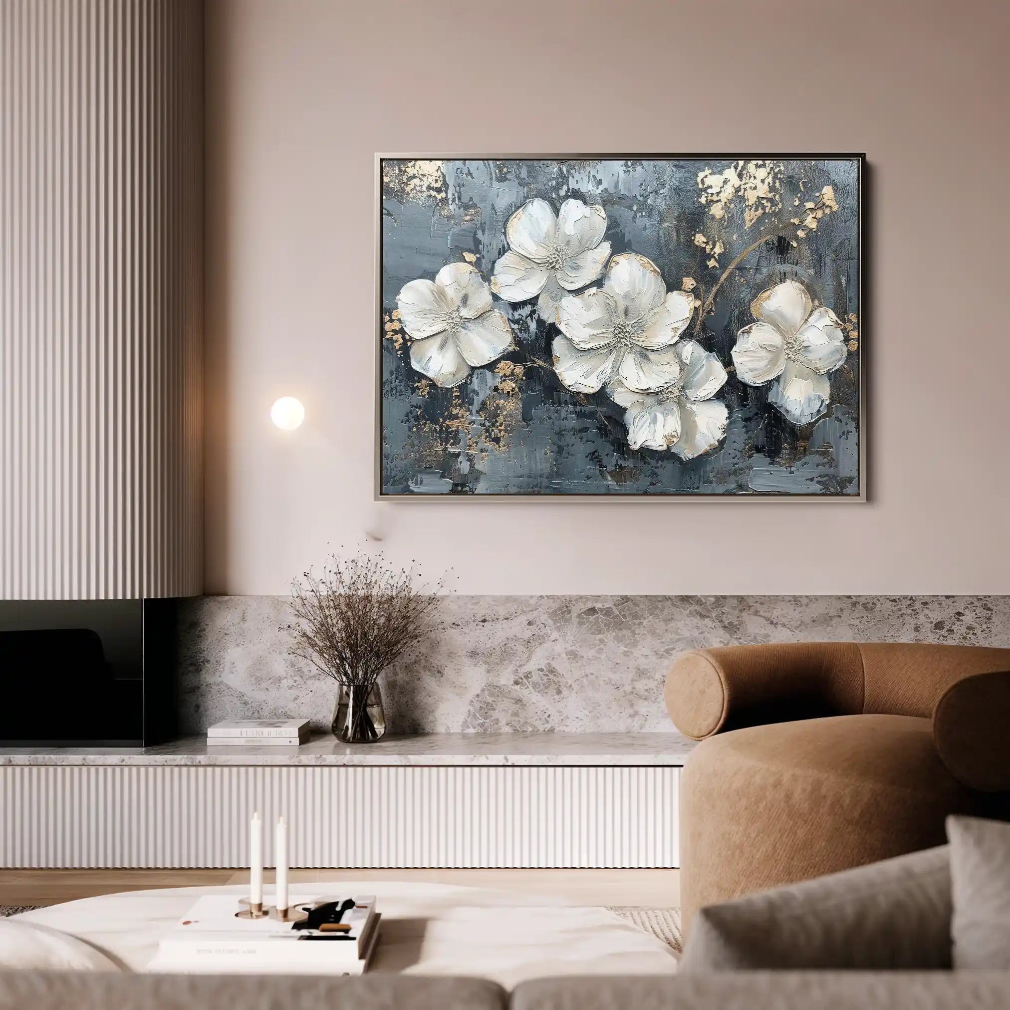 Floral 209 Canvas Art 60 x 40 cm / Black
