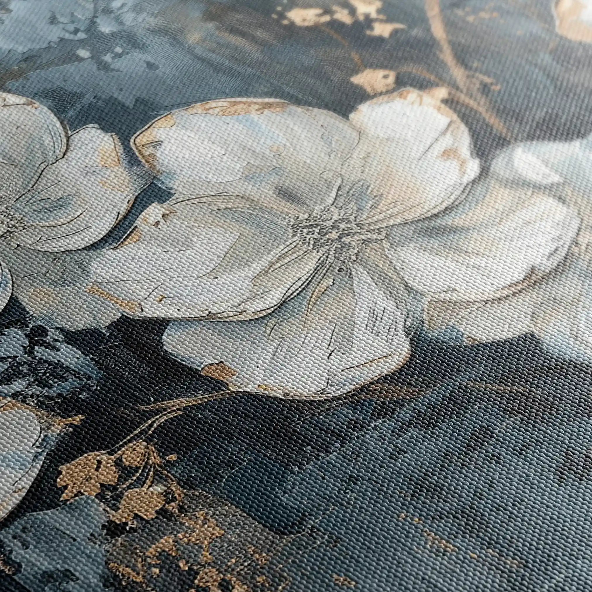 Floral 209 Canvas Art 60 x 40 cm / Black