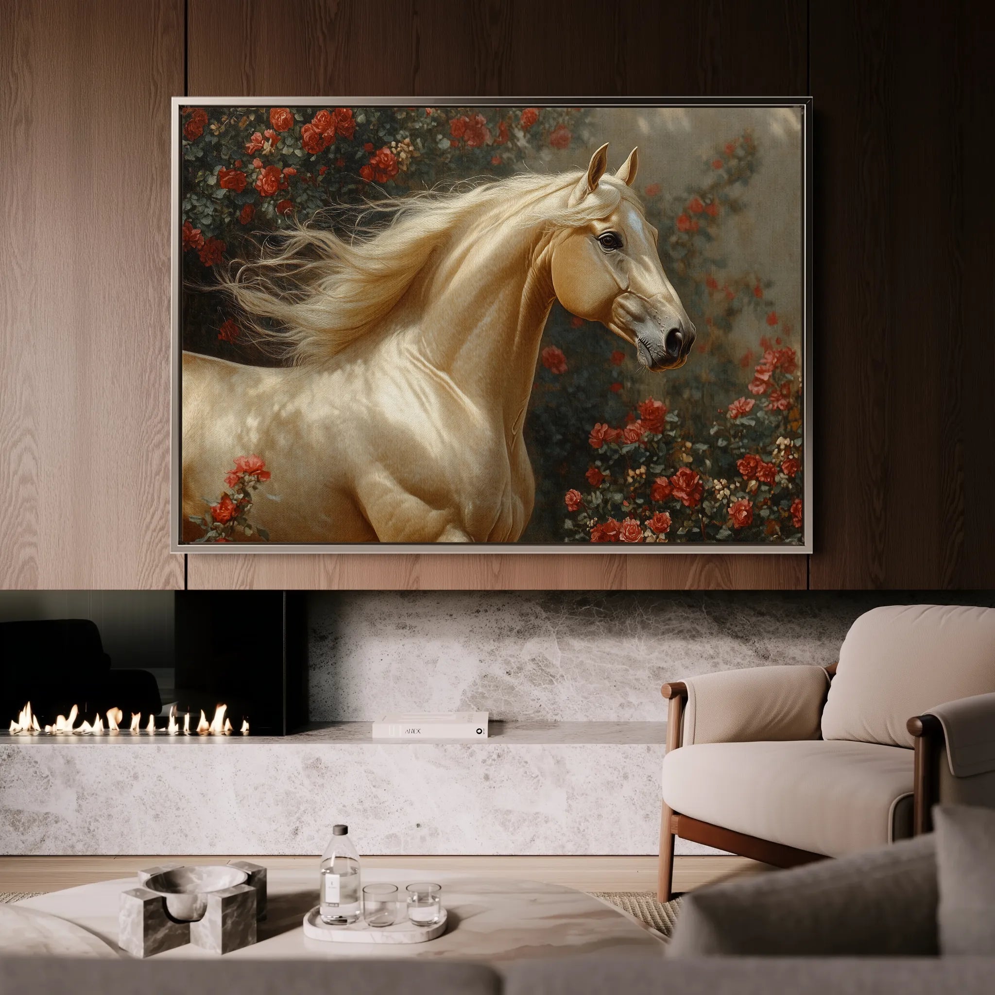 Horses 209 Canvas Art 18" x 24" / 45 x 60 cm / Black