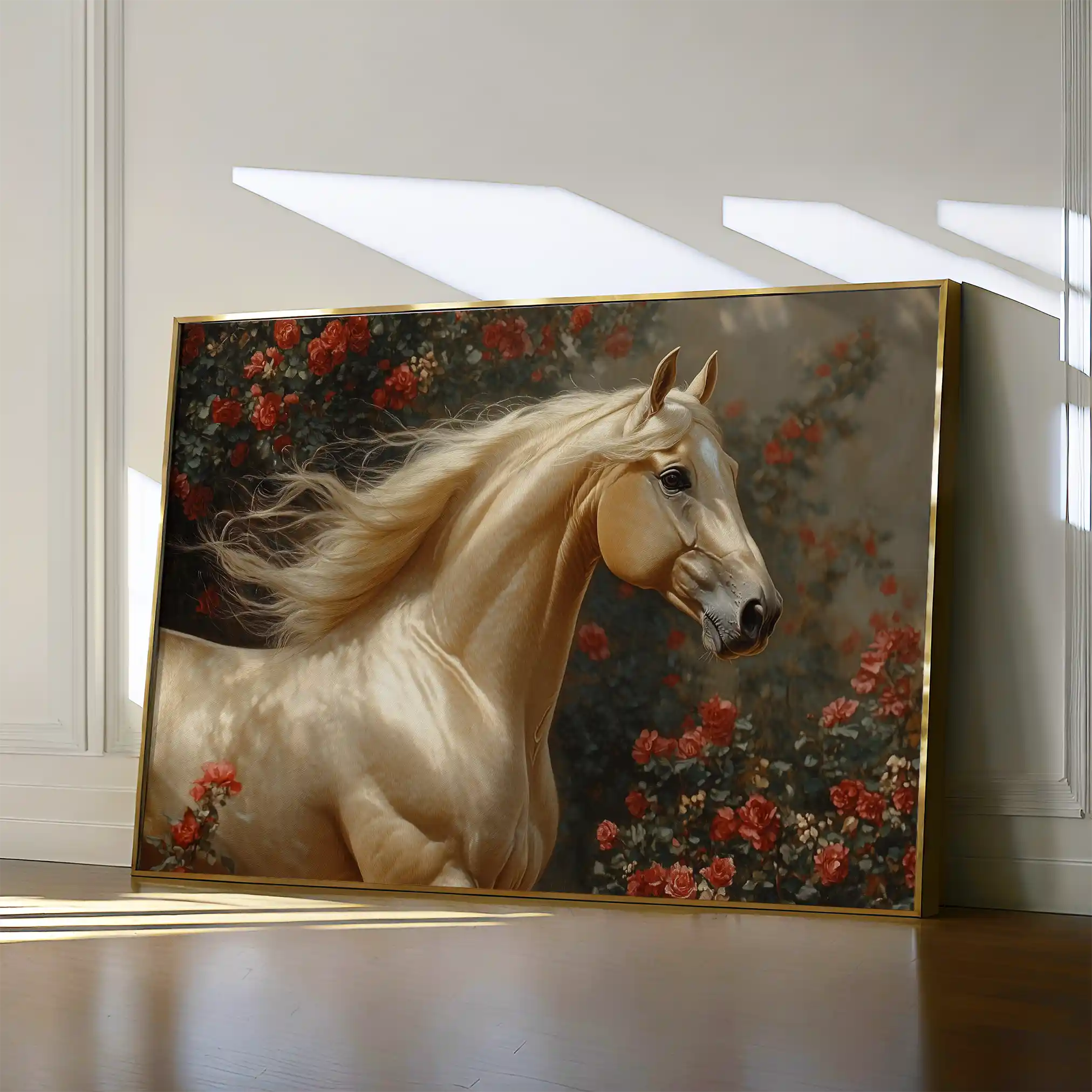 Horses 209 Canvas Art 60 x 40 cm / Black