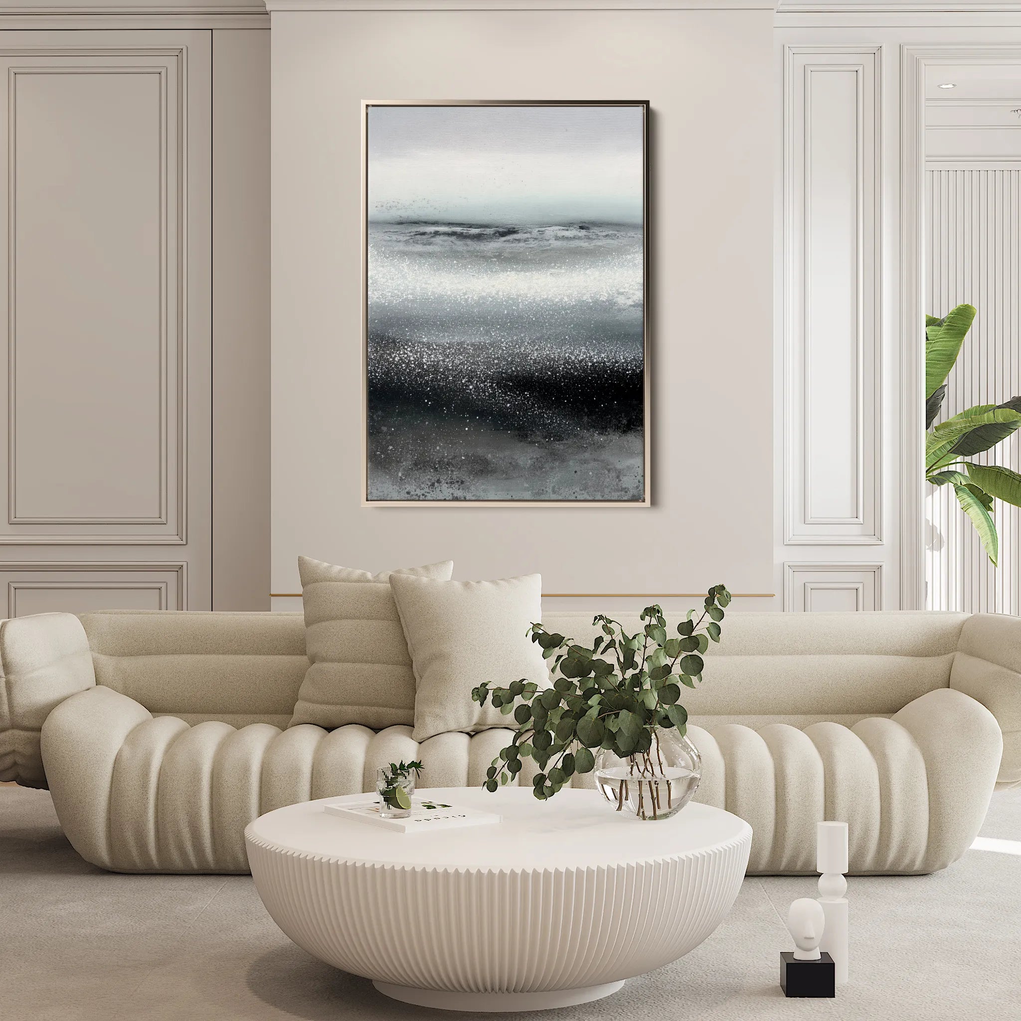 Abstract 2091 Canvas Art 18" x 24" / 45 x 60 cm / Black
