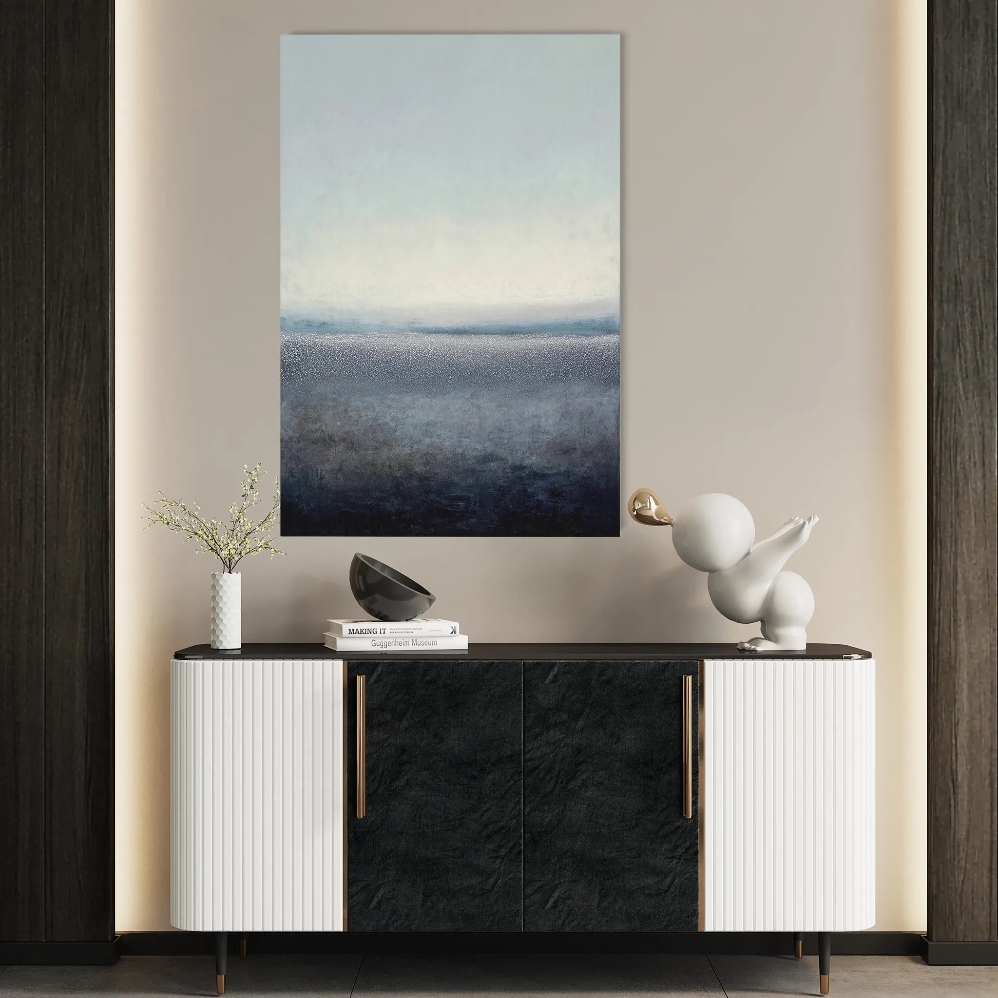 Abstract 2092 Canvas Art 18" x 24" / 45 x 60 cm / Black