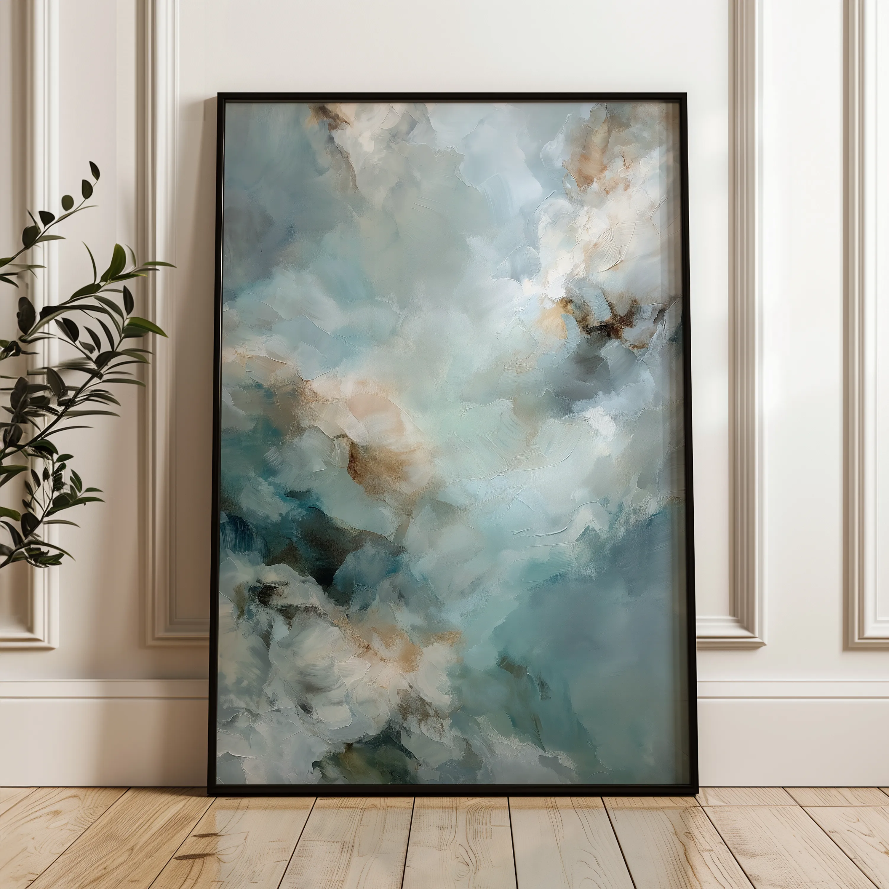 Abstract 2093 Canvas Art 18" x 24" / 45 x 60 cm / Black