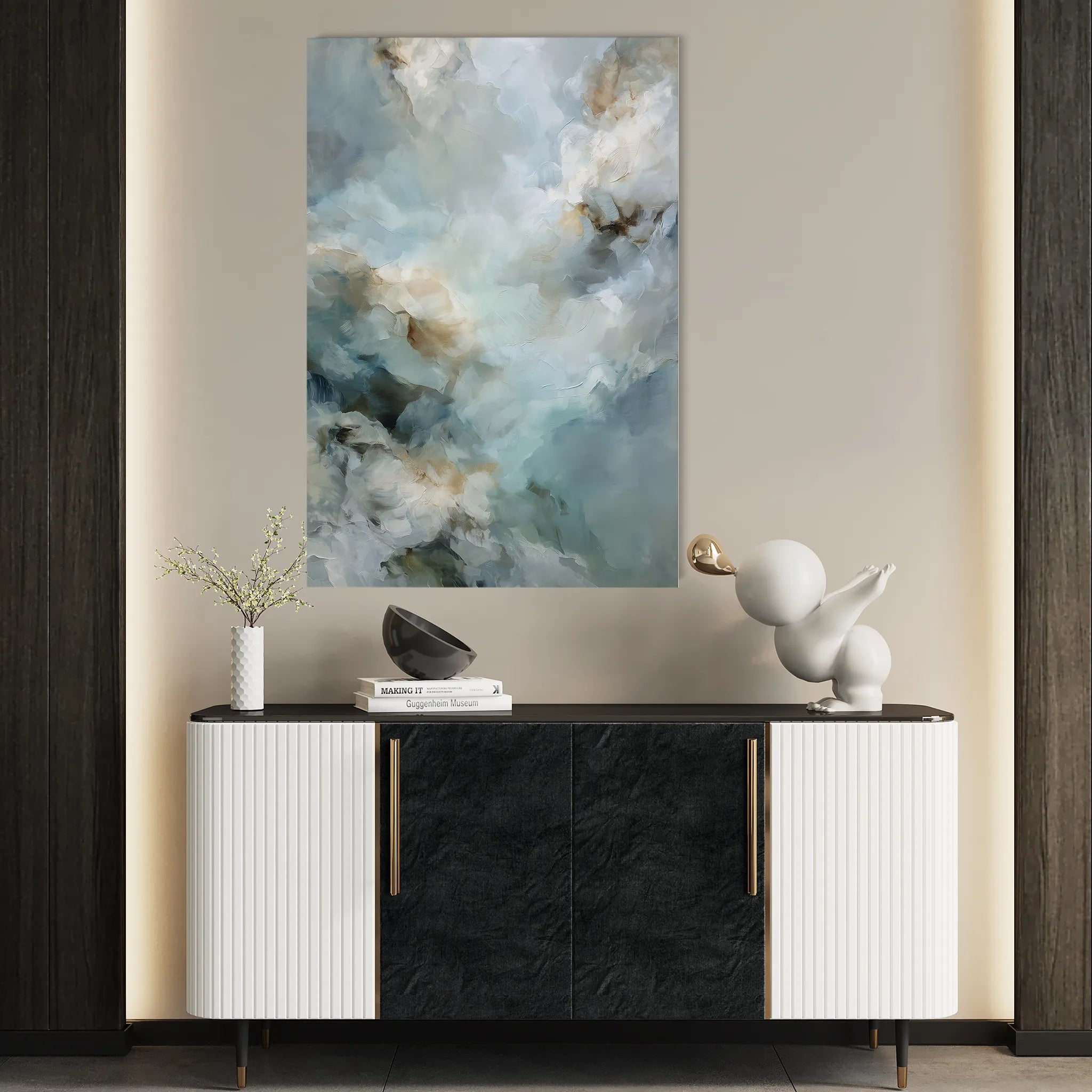 Abstract 2093 Canvas Art 18" x 24" / 45 x 60 cm / Black