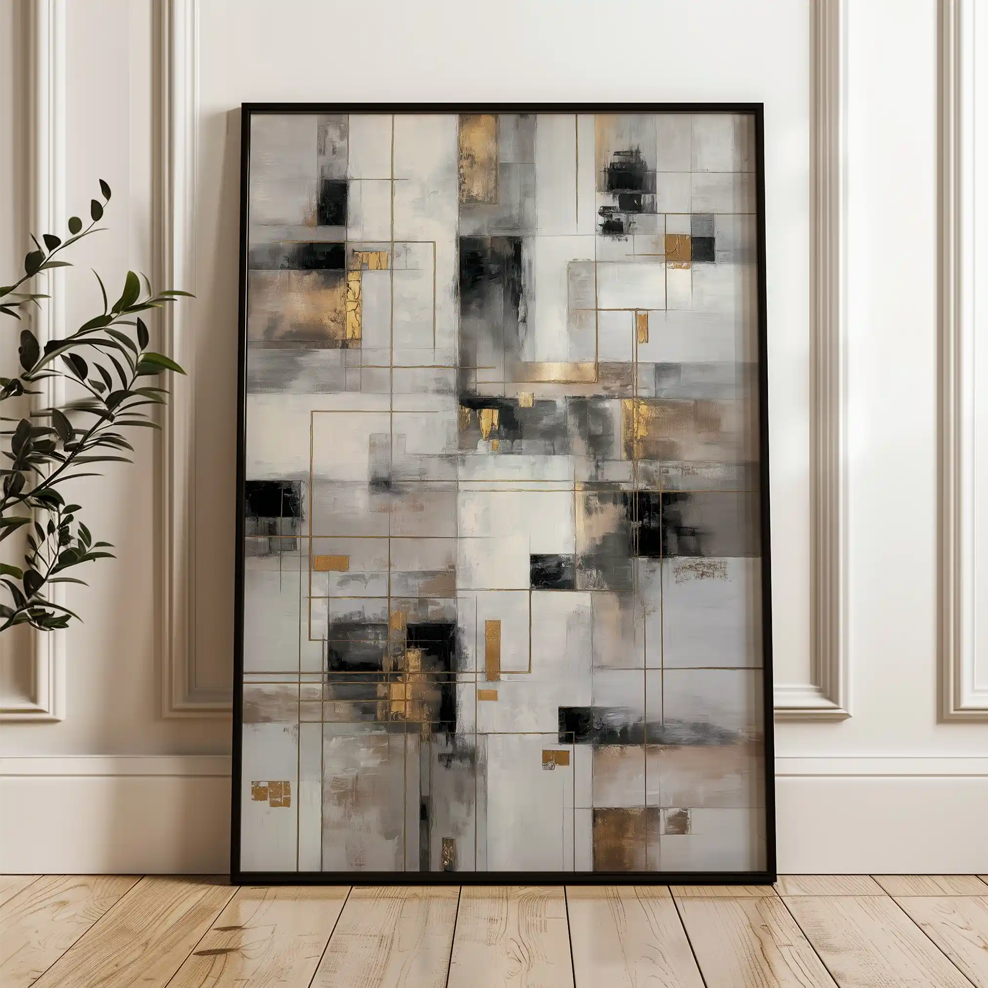Abstract 2094 Canvas Art 18" x 24" / 45 x 60 cm / Black