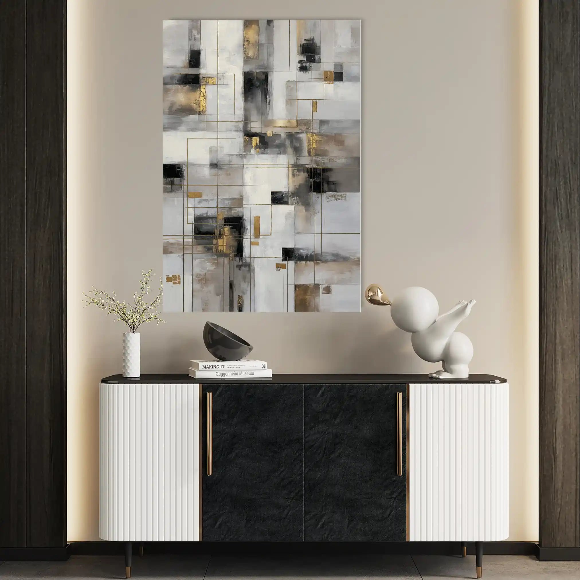 Abstract 2094 Canvas Art 18" x 24" / 45 x 60 cm / Black