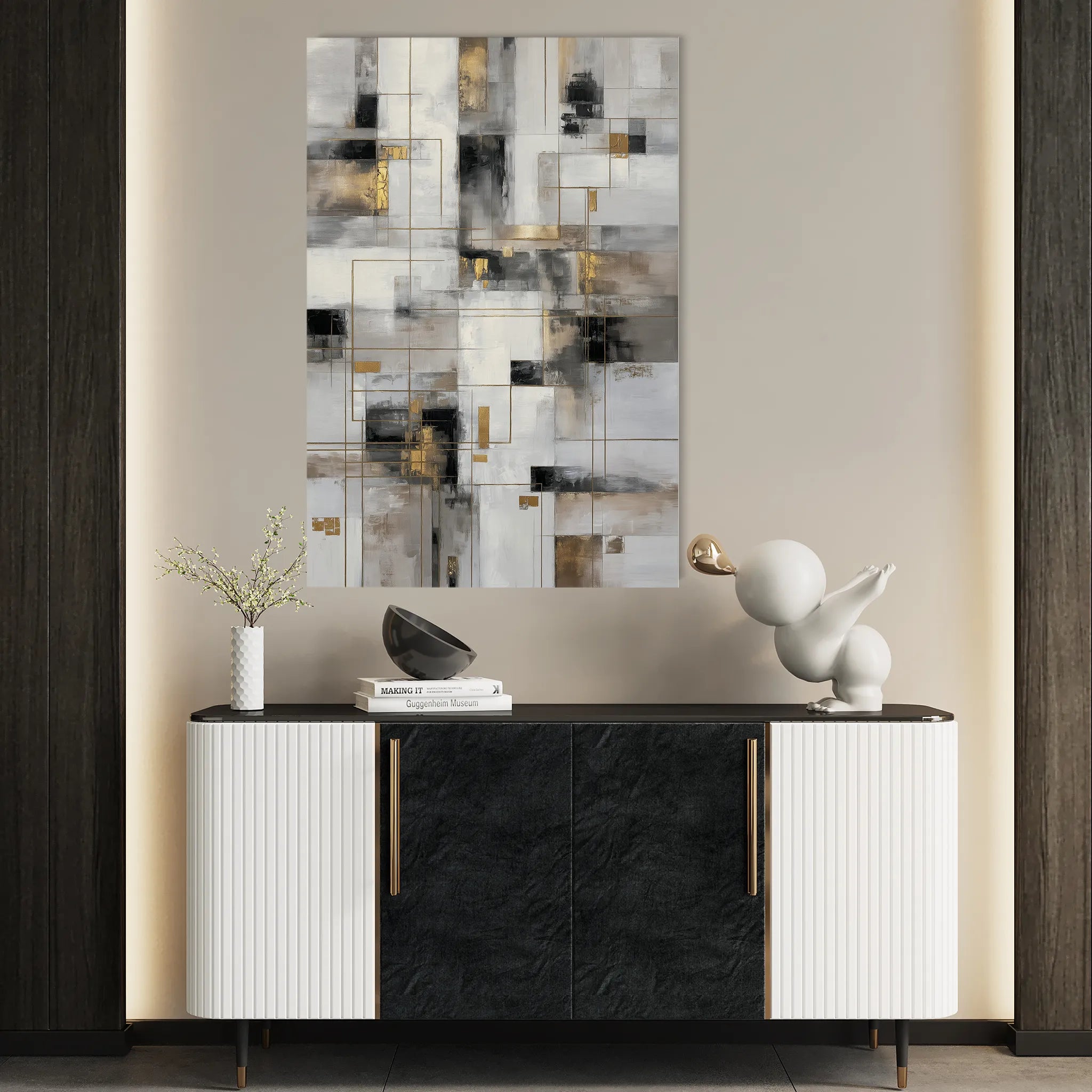 Abstract 2094 Canvas Art 18" x 24" / 45 x 60 cm / Black
