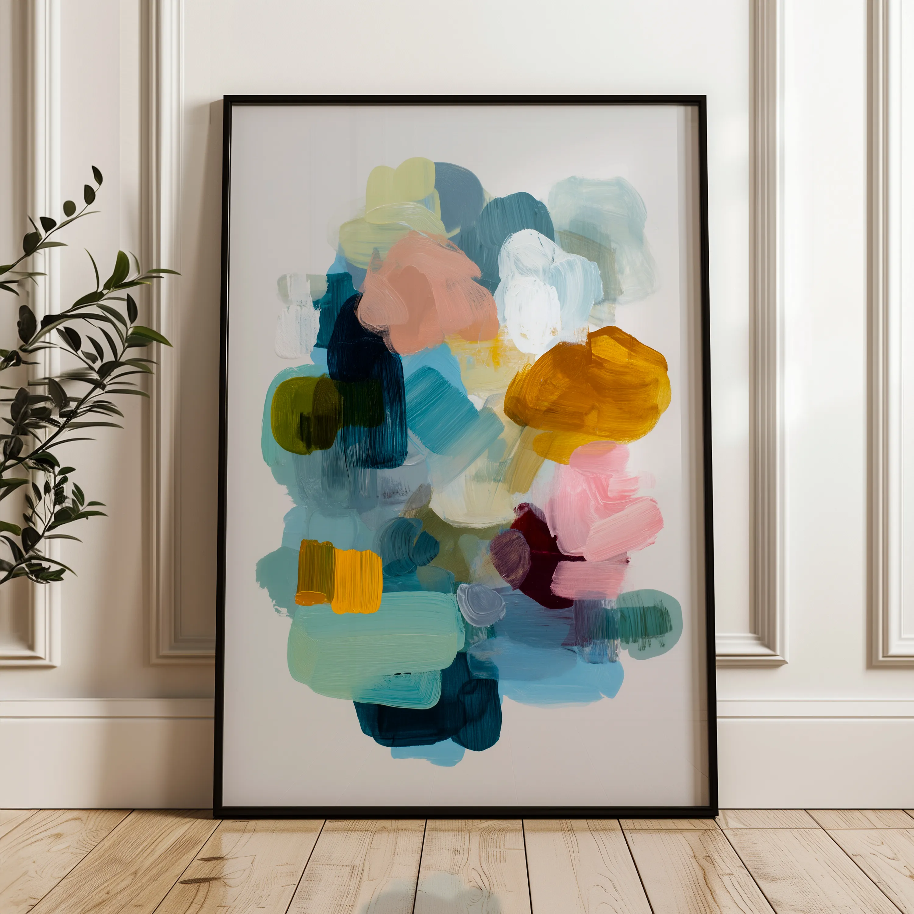 Abstract 2095 Canvas Art 18" x 24" / 45 x 60 cm / Black