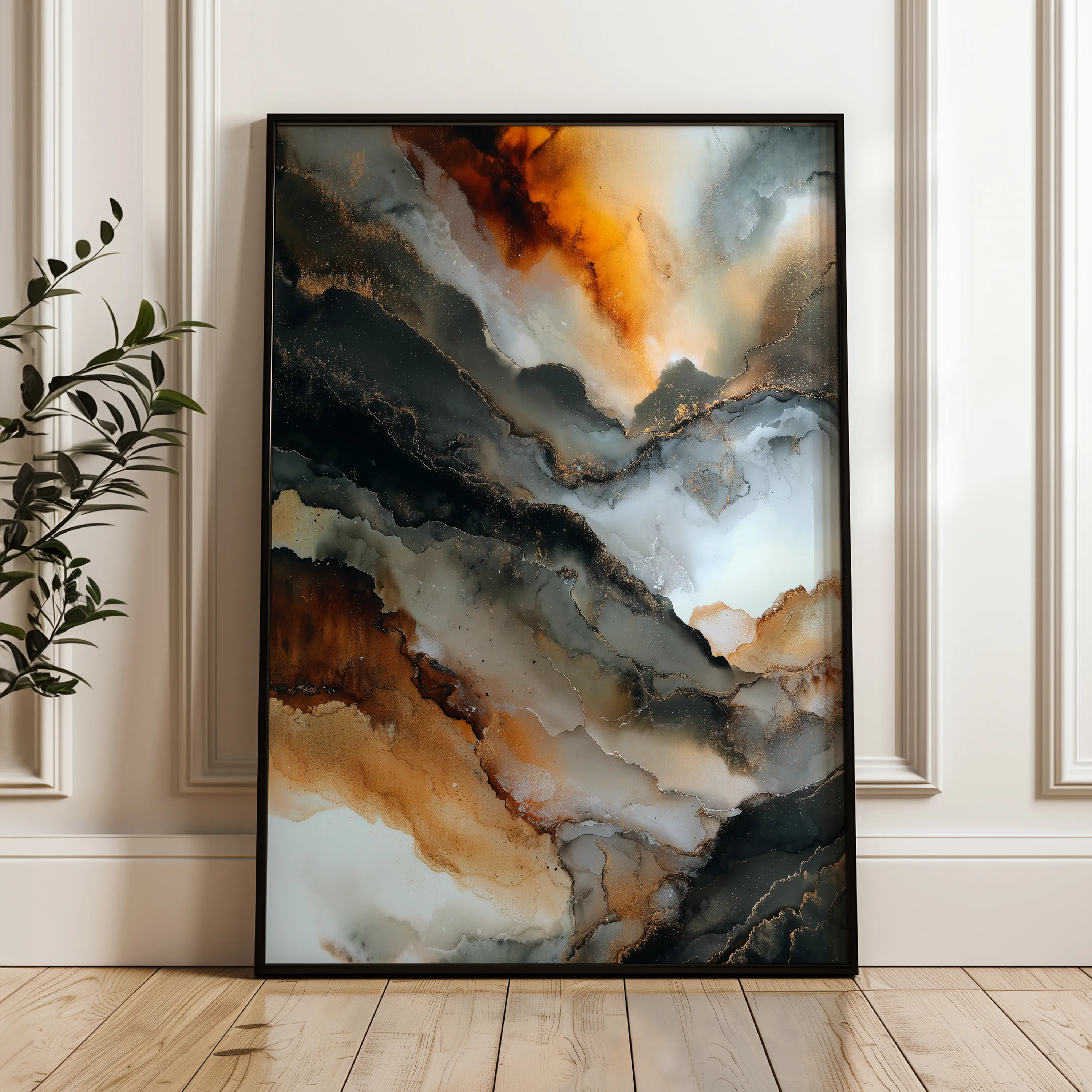 Abstract 2096 Canvas Art 18" x 24" / 45 x 60 cm / Black