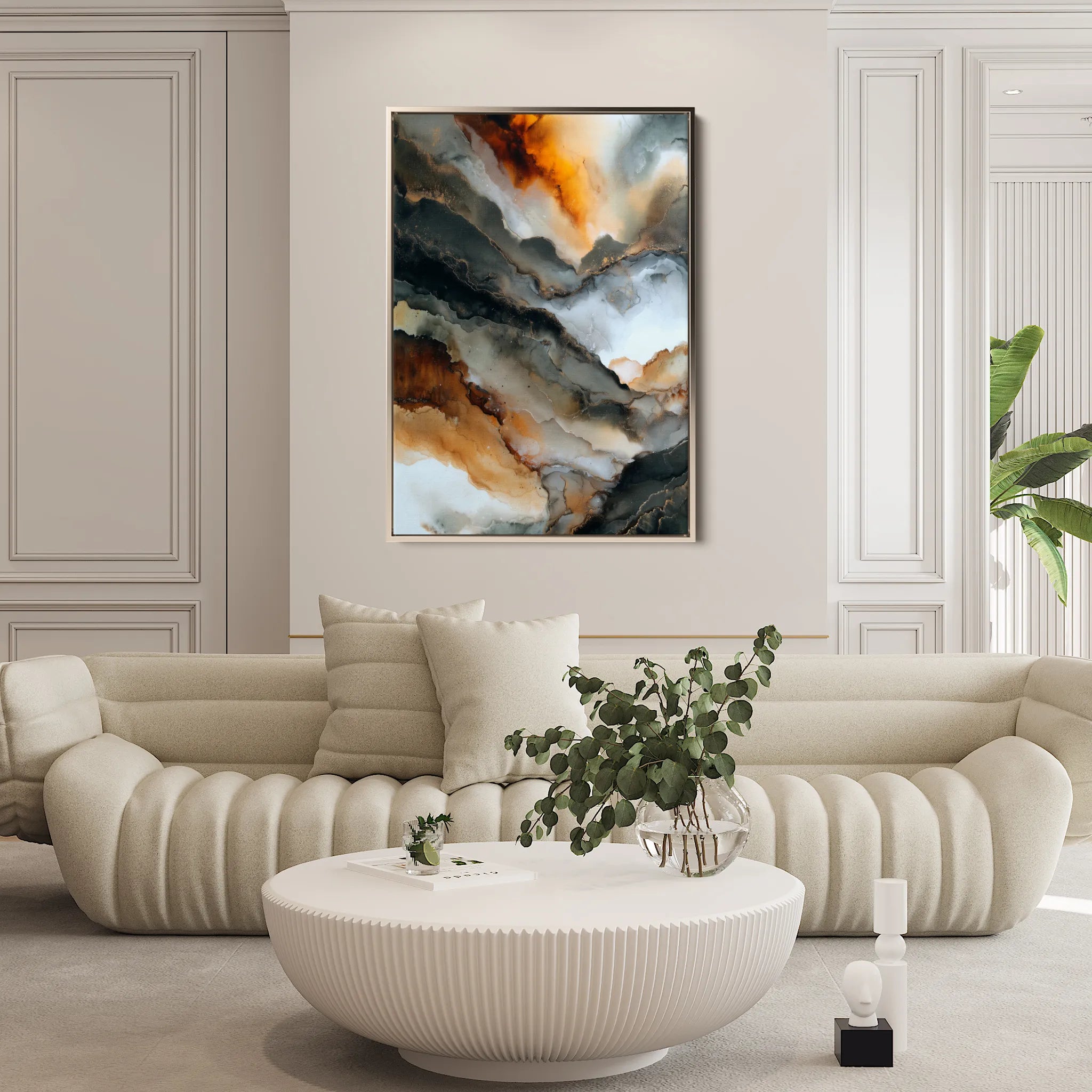Abstract 2096 Canvas Art 18" x 24" / 45 x 60 cm / Black
