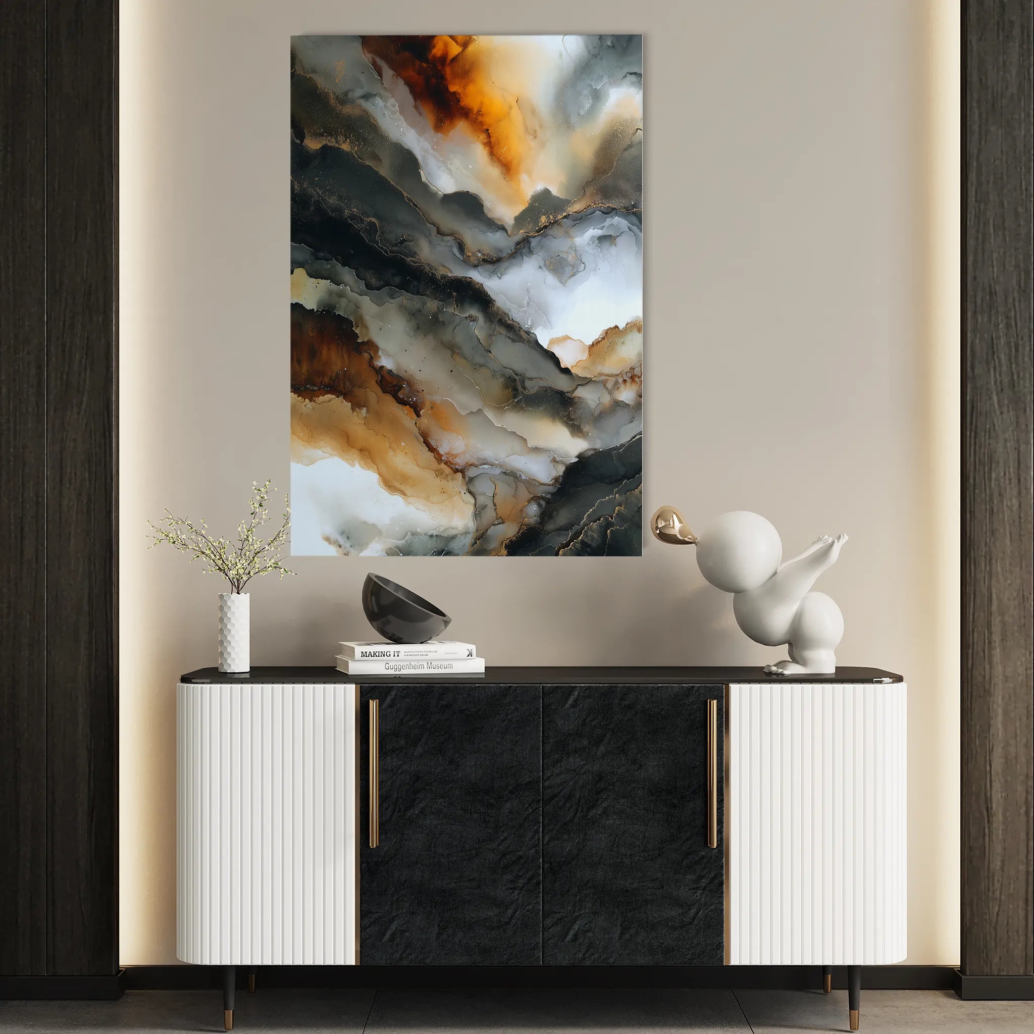 Abstract 2096 Canvas Art 18" x 24" / 45 x 60 cm / Black