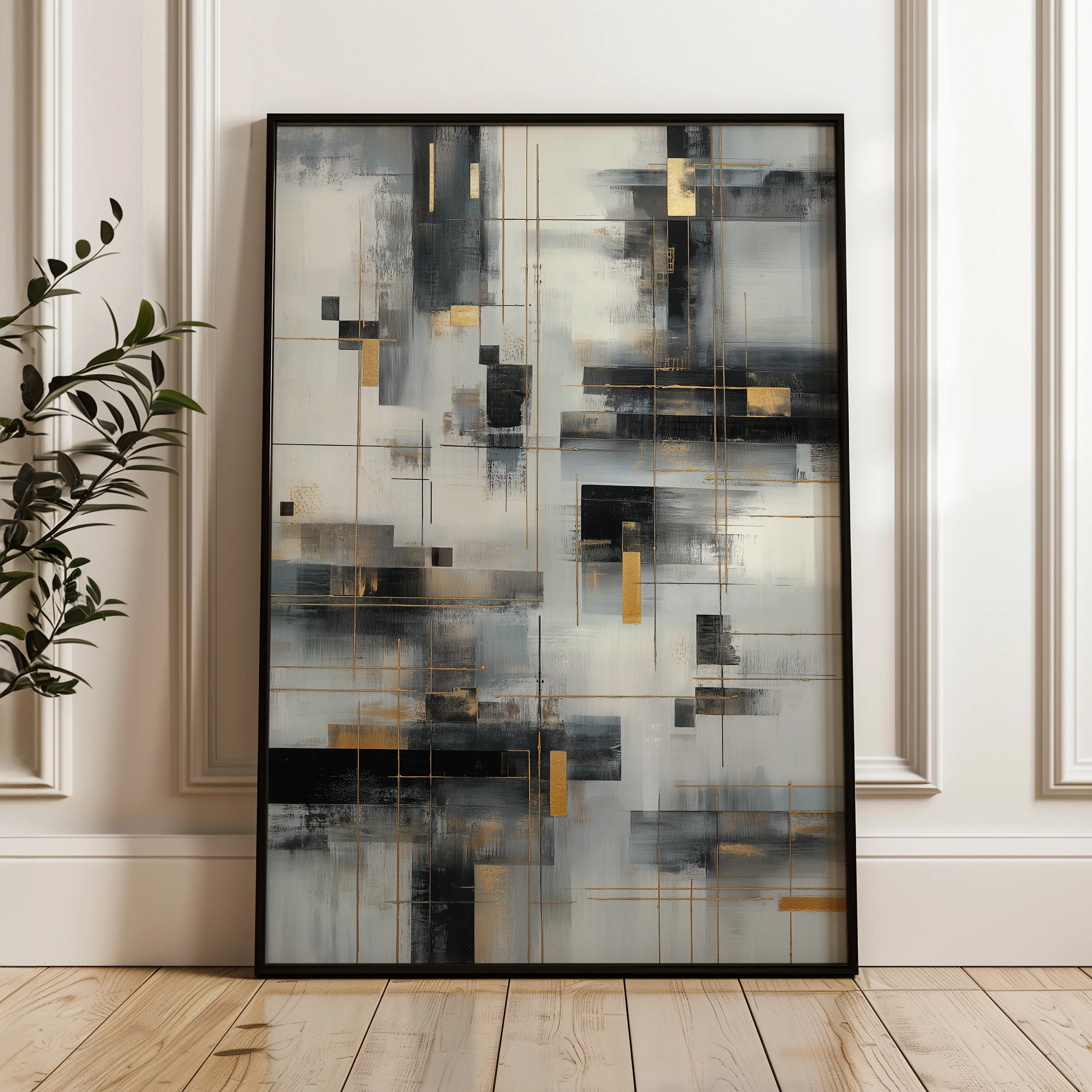 Abstract 2097 Canvas Art 18" x 24" / 45 x 60 cm / Black