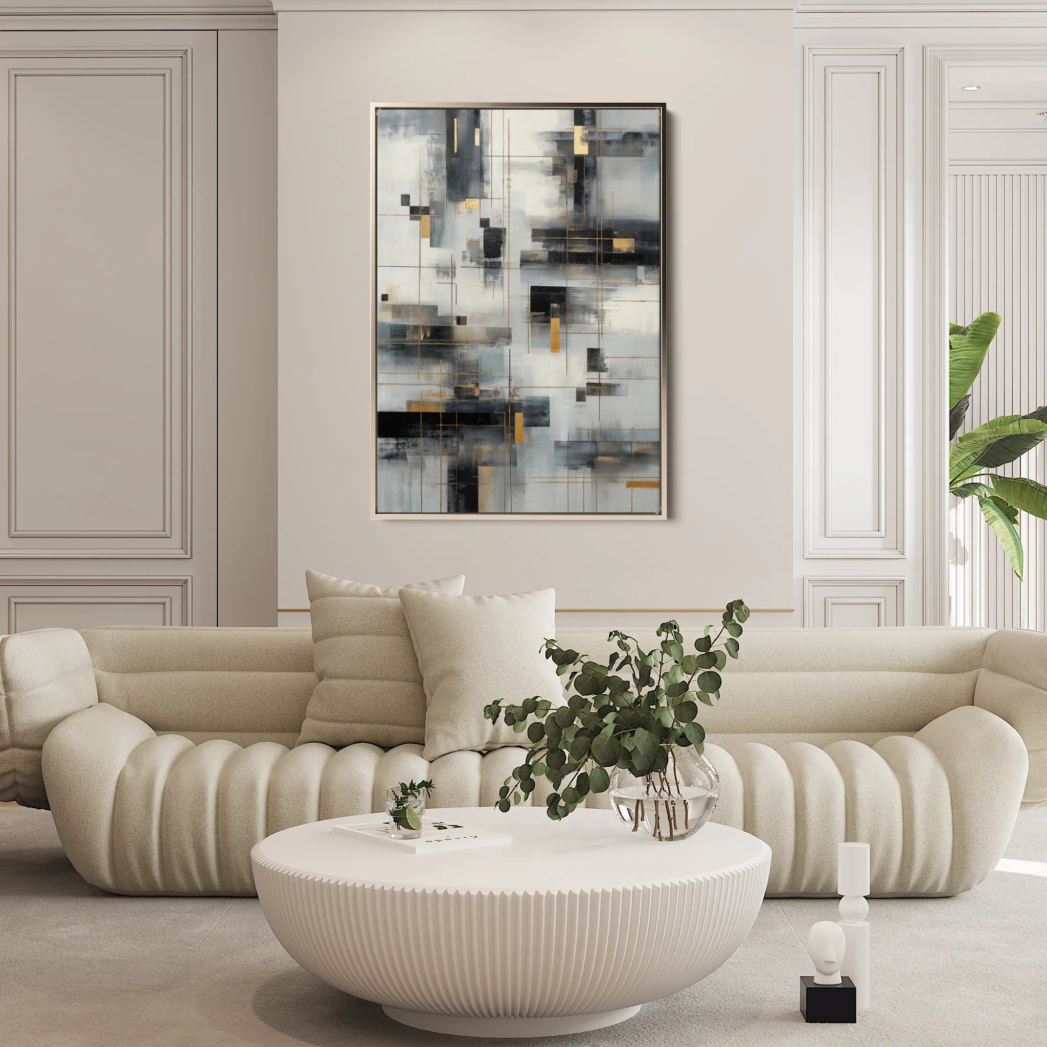 Abstract 2097 Canvas Art 18" x 24" / 45 x 60 cm / Black