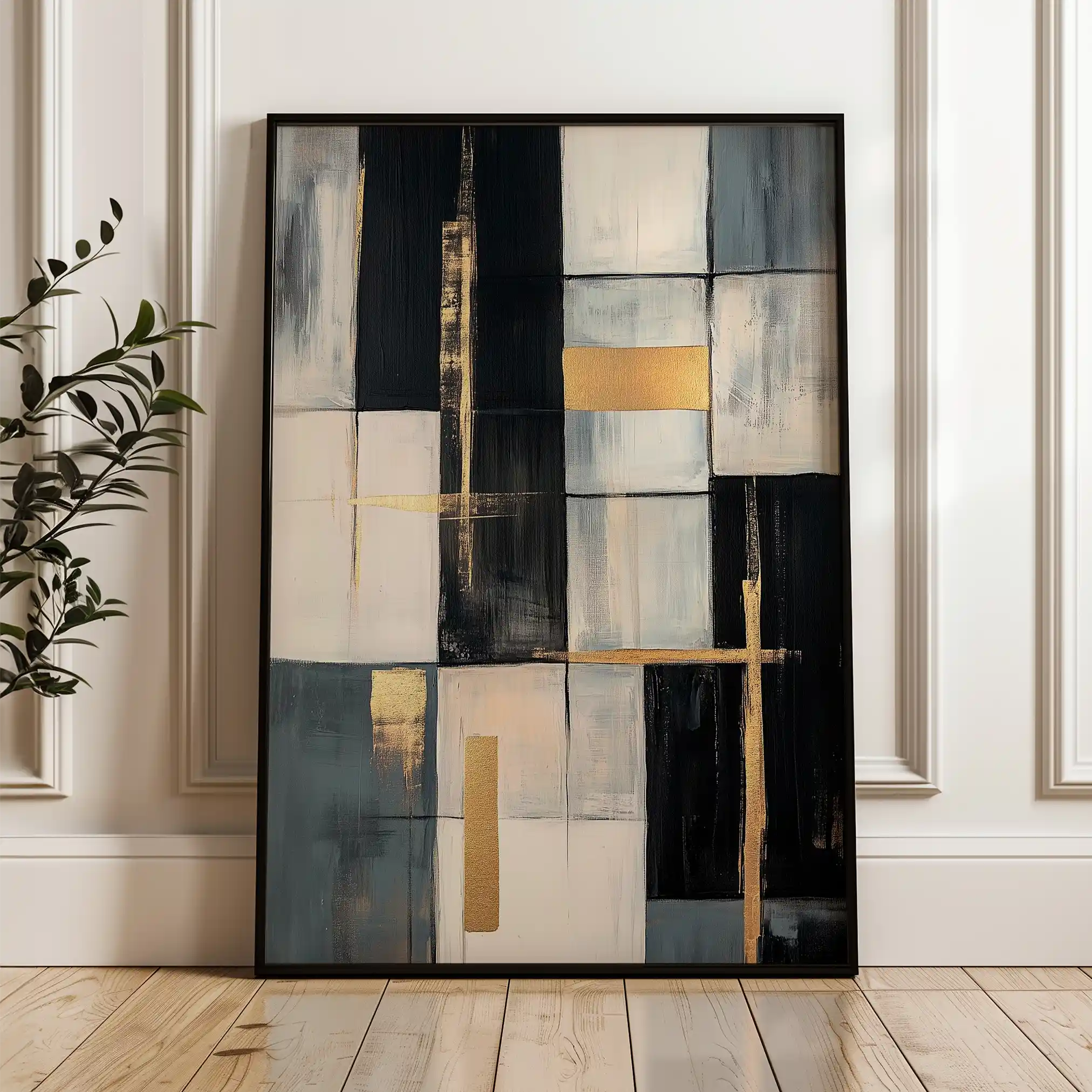 Abstract 2098 Canvas Art 18" x 24" / 45 x 60 cm / Black